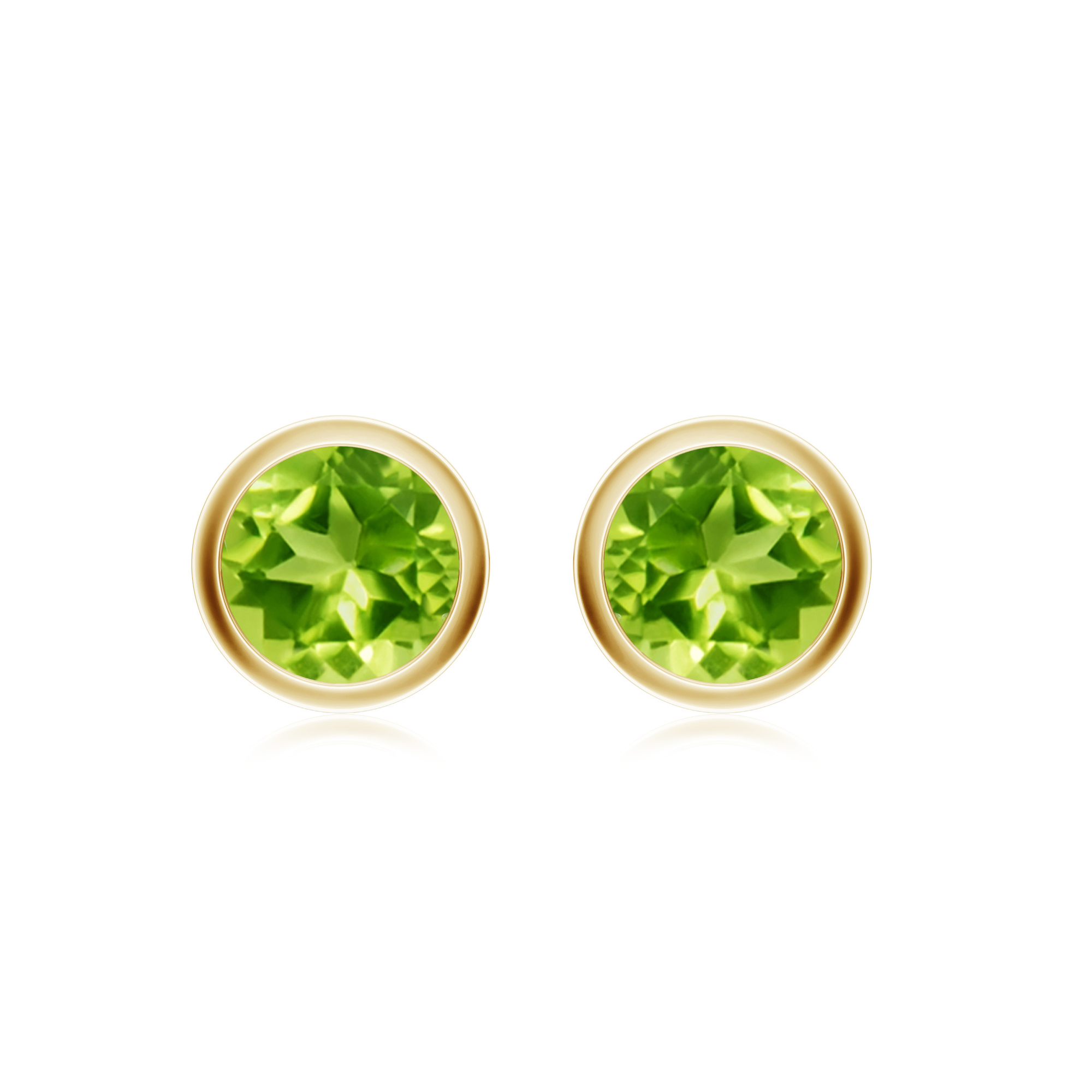 Cercei UNA din aur galben de 18k cu peridot