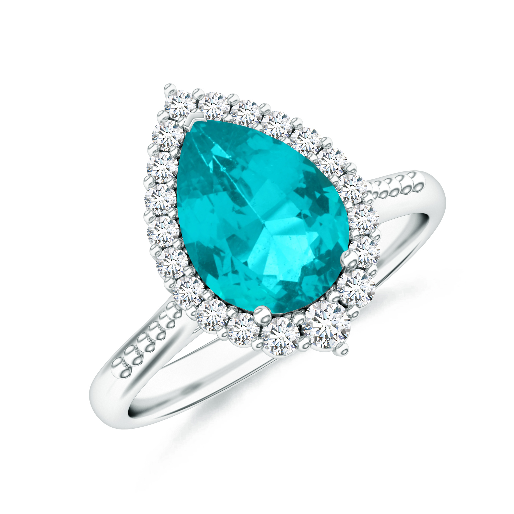 Inel TIMELESS din aur alb de 18k cu apatit si diamante