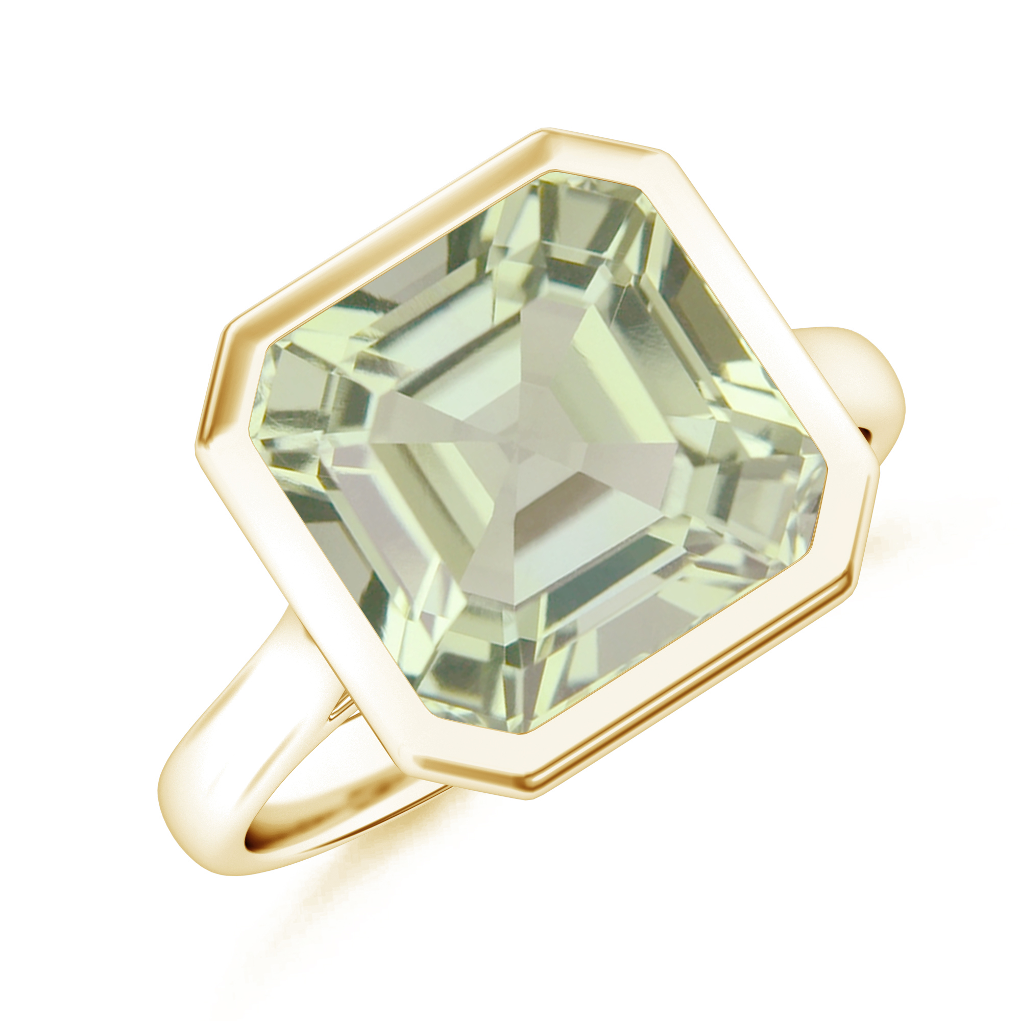 Inel UNA din aur galben de 18k cu ametist verde