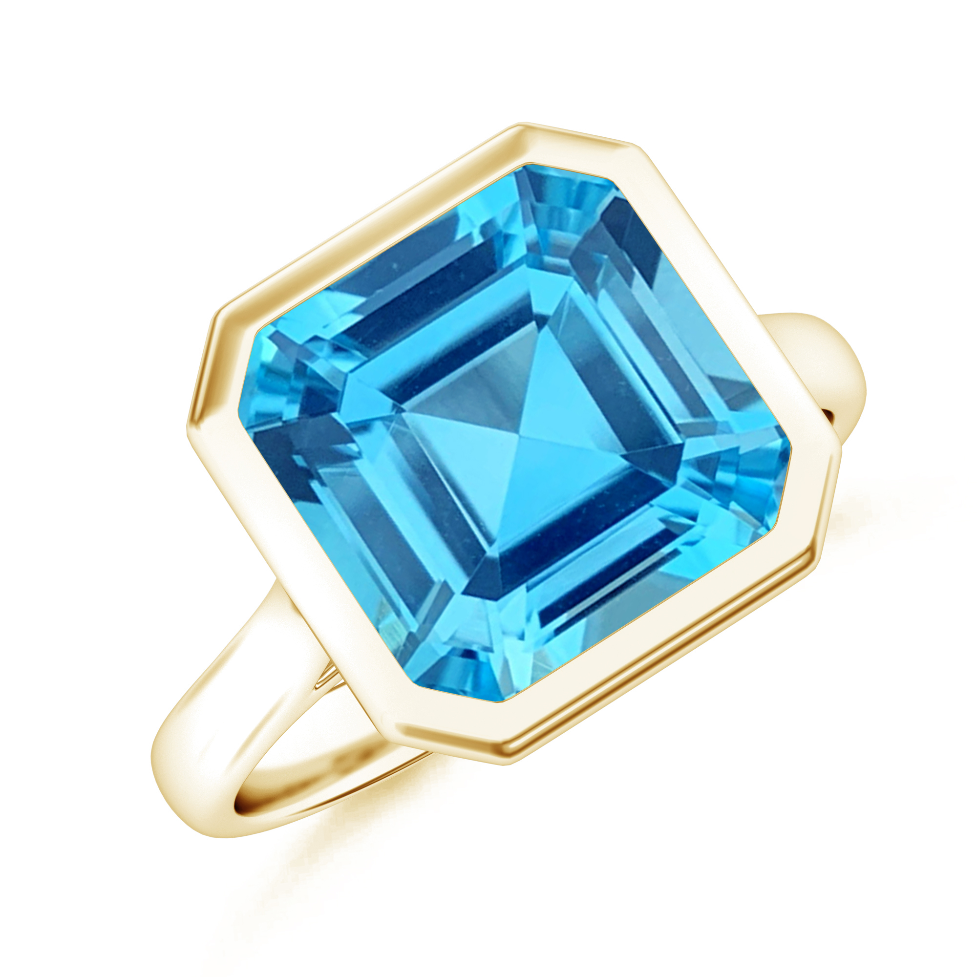 Inel UNA din aur galben de 18k cu topaz swiss