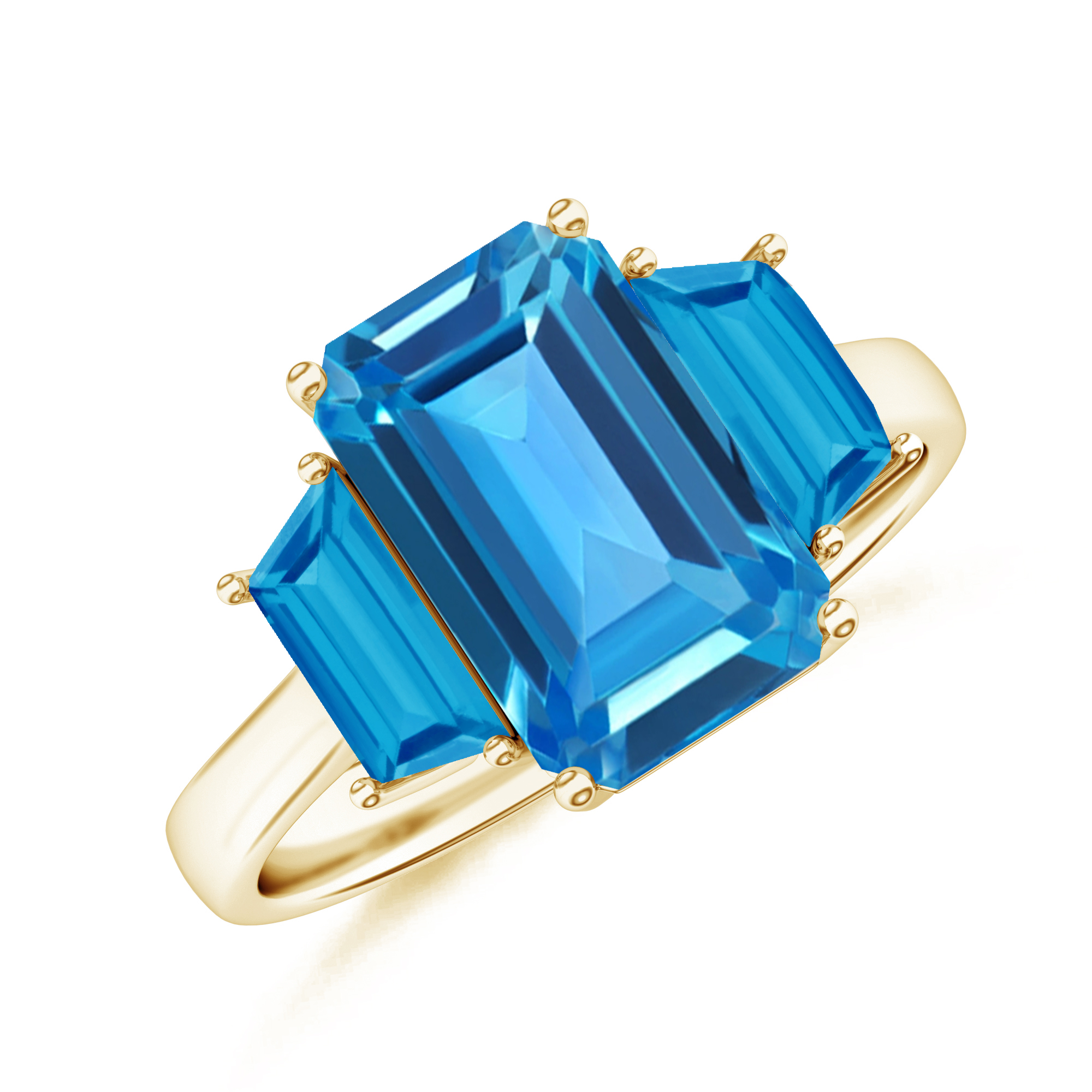 Inel TRIAD din aur galben de 18k cu topaz swiss