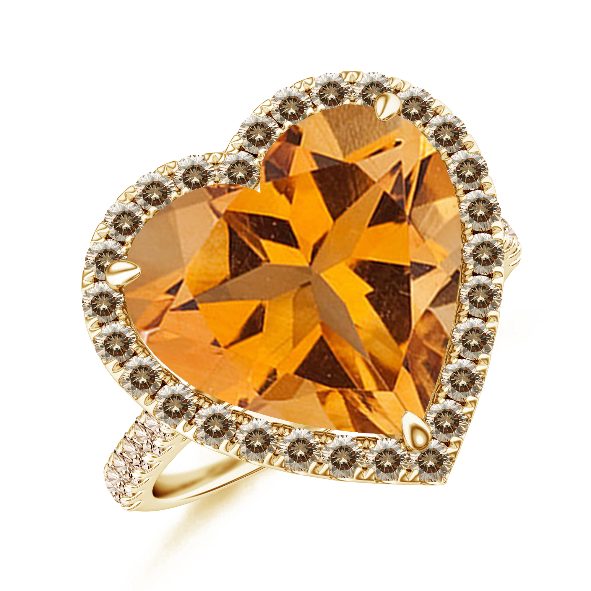 Inel TIMELESS: aur galben 18k / citrin / diamante