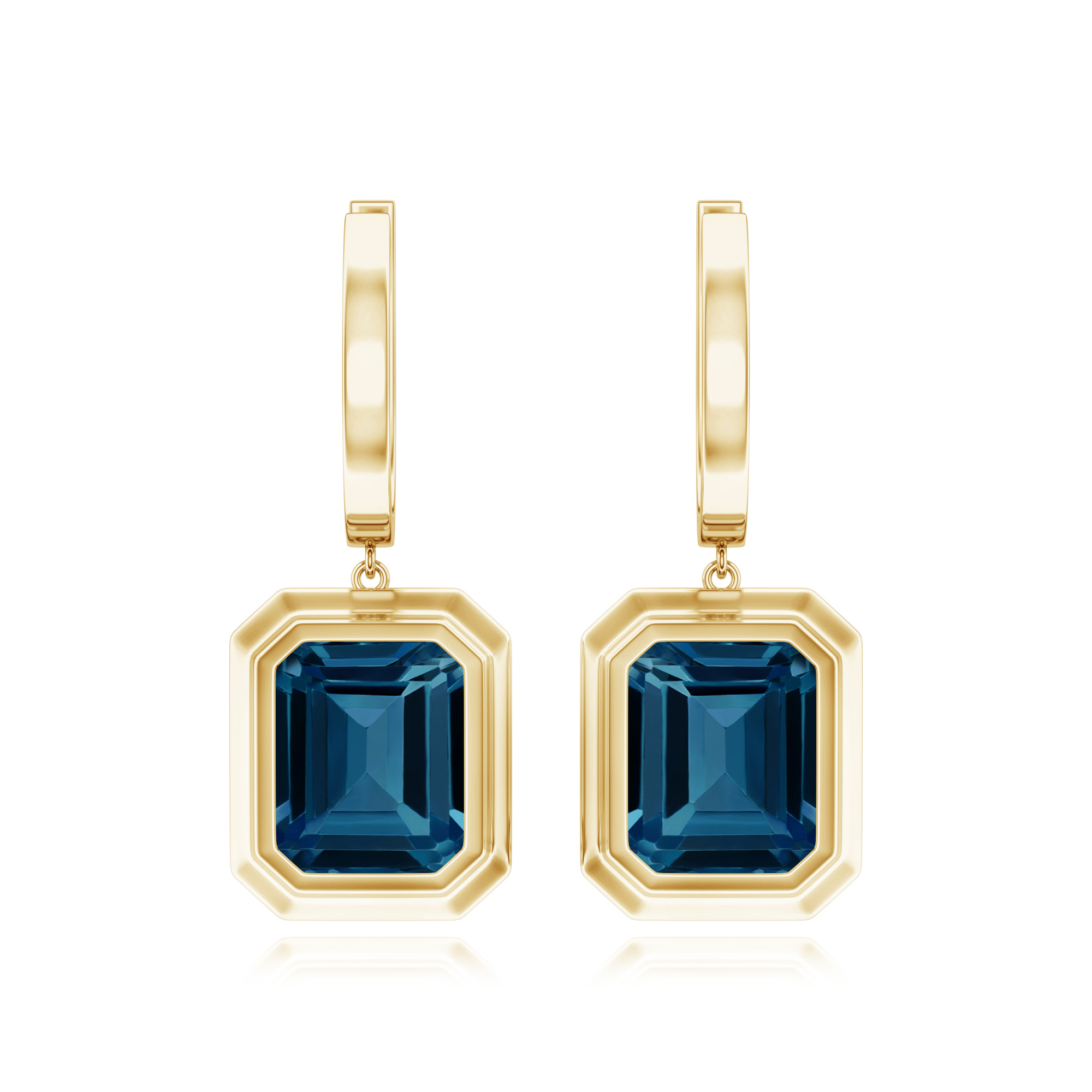 Cercei UNA din aur galben de 18k cu topaz