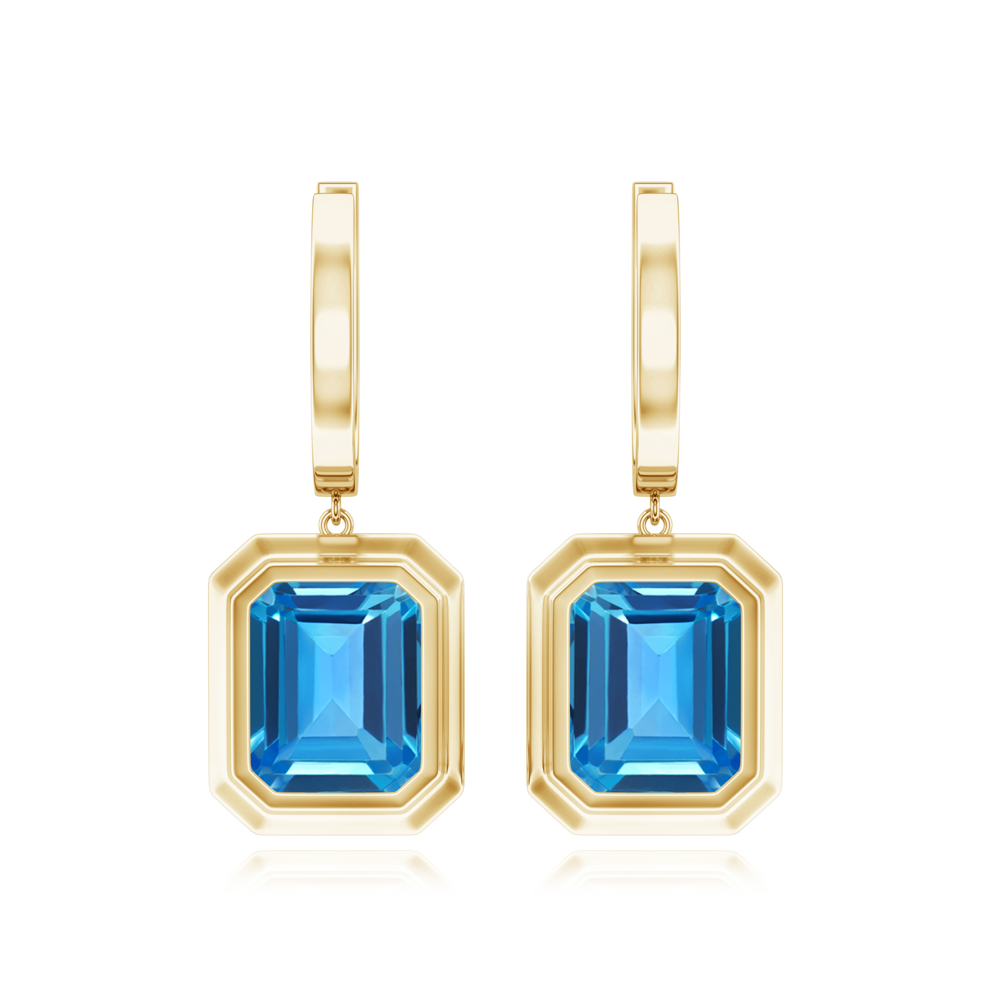 Cercei UNA din aur galben de 18k cu topaz