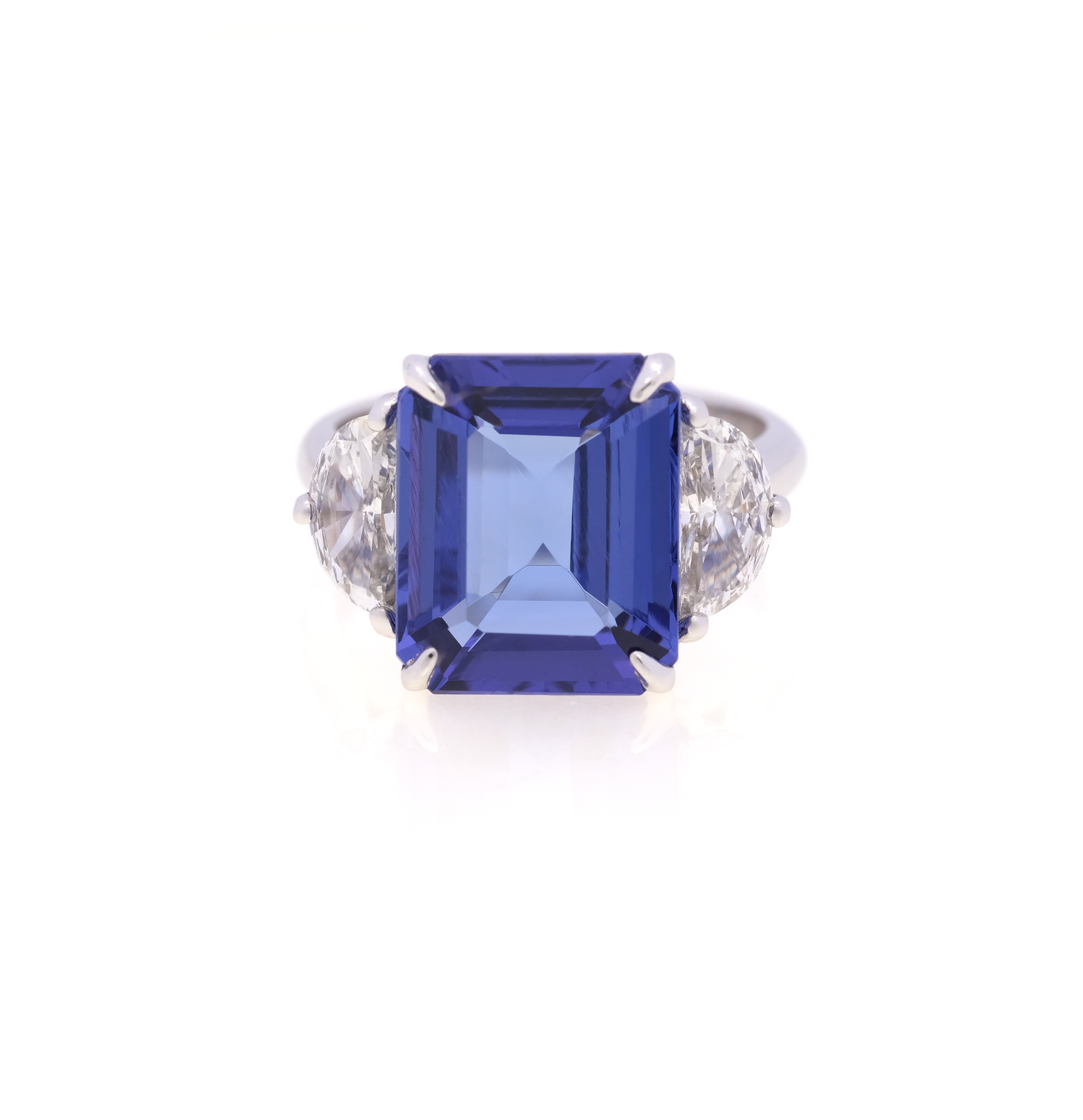 Inel TRIAD din aur alb de 18k cu tanzanit si diamante