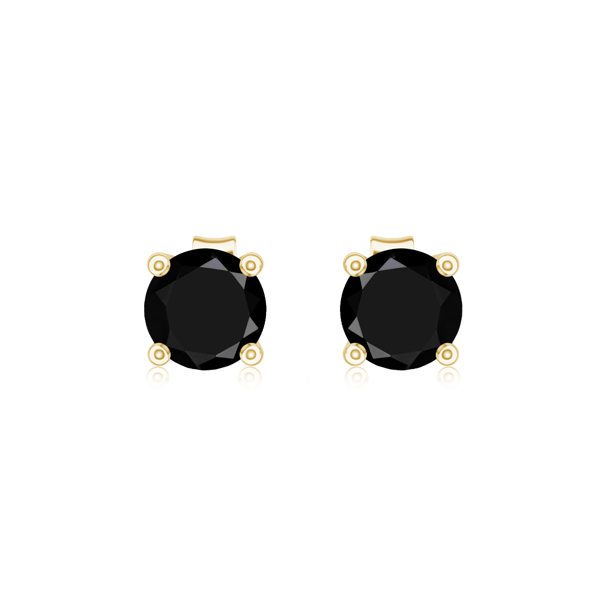 Cercei tip studs DIAMONDS din aur galben de 18k cu diamante negre