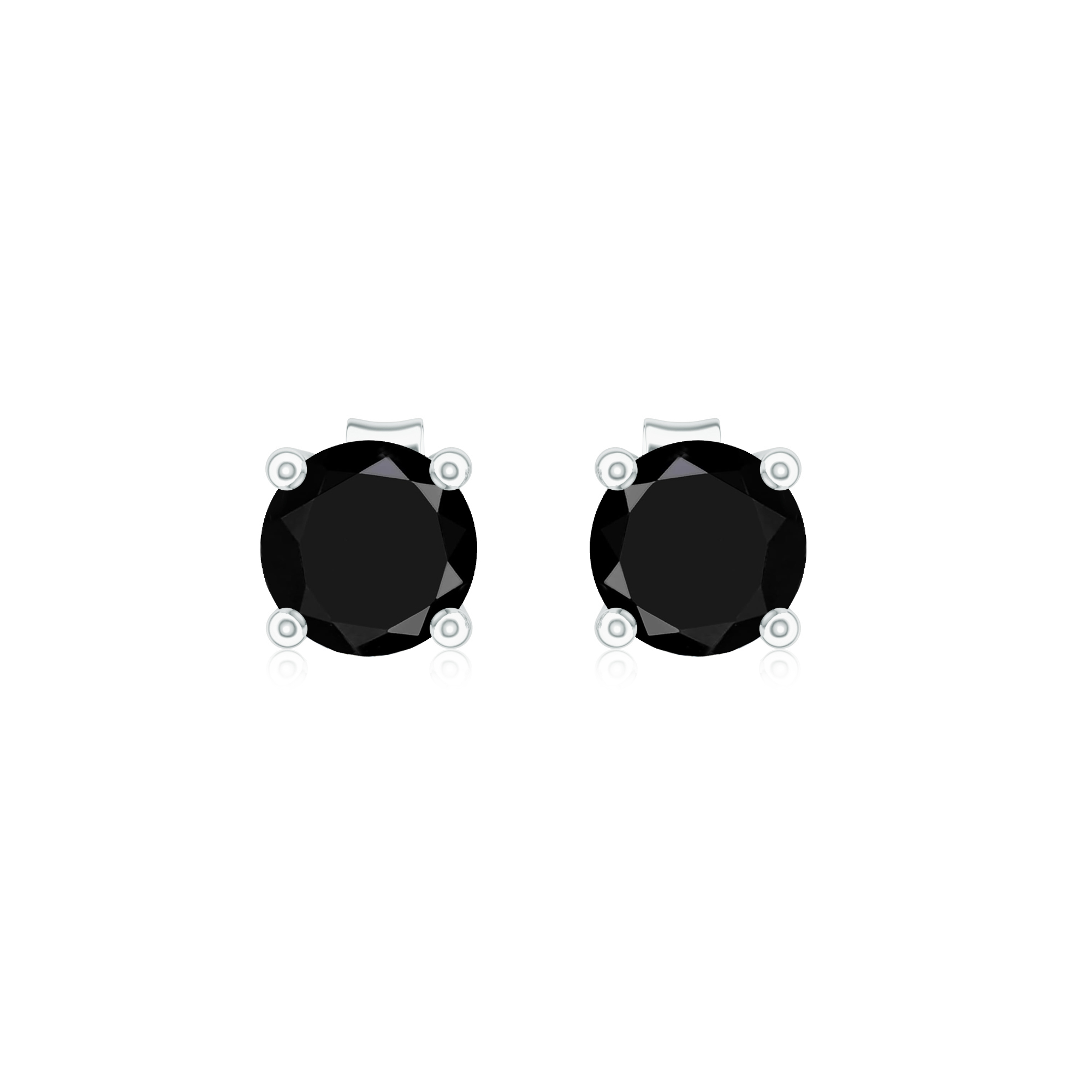Cercei tip studs DIAMONDS din aur alb de 18k cu diamante negre