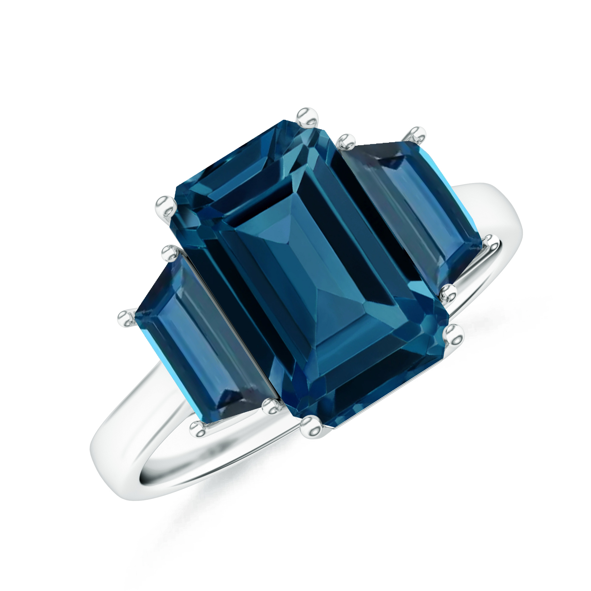 Inel TRIAD din aur alb de 18k cu topaz london