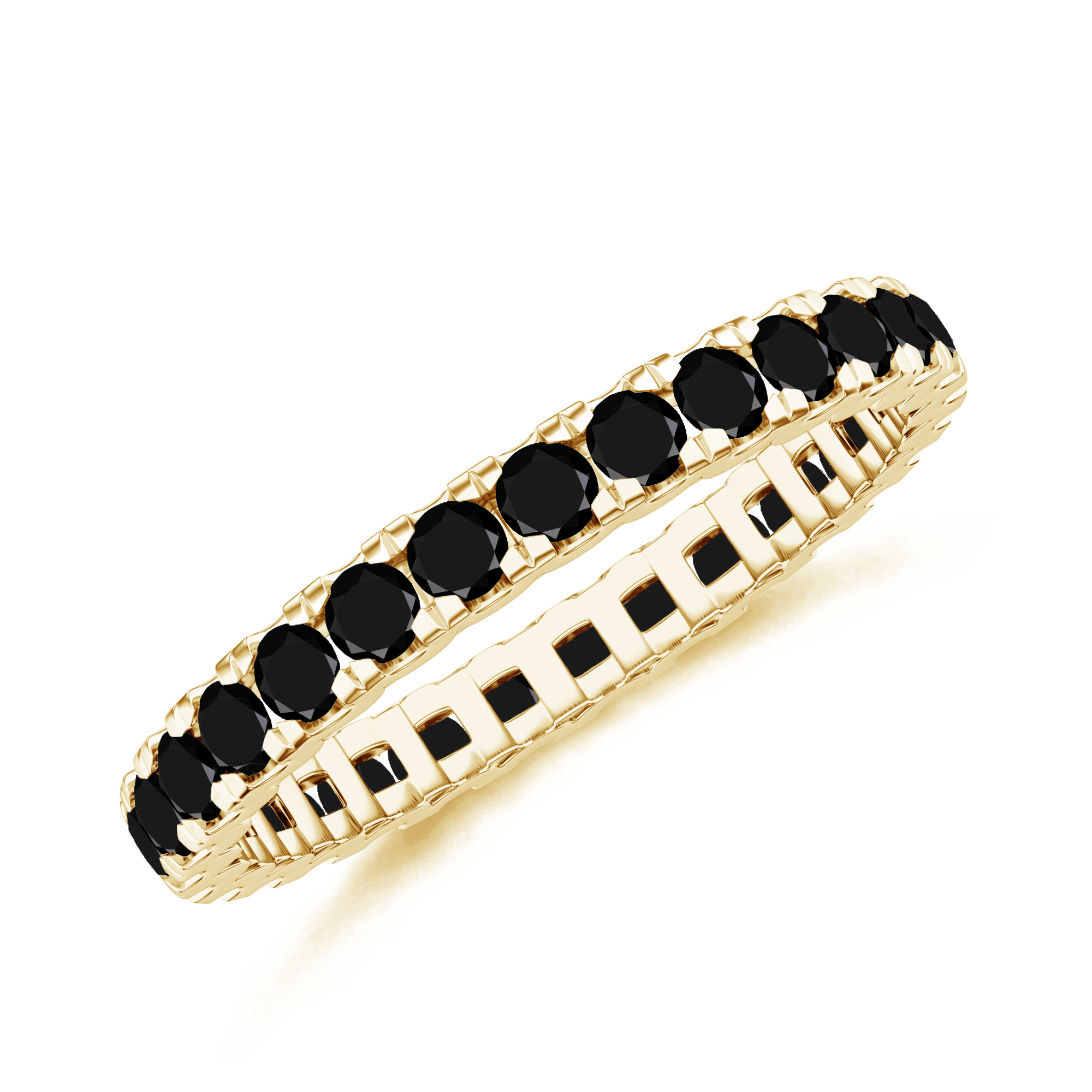 Inel eternity DIAMONDS din aur galben de 18k cu diamante negre