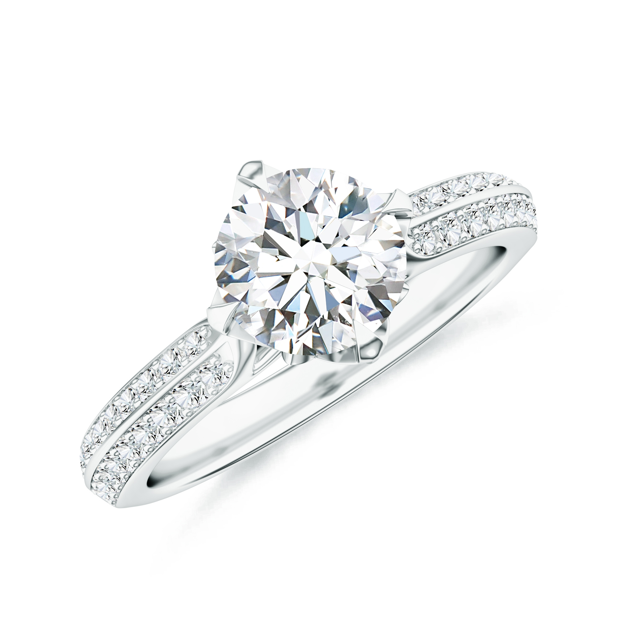 Inel din aur alb 18k cu diamant 1.16 ct.