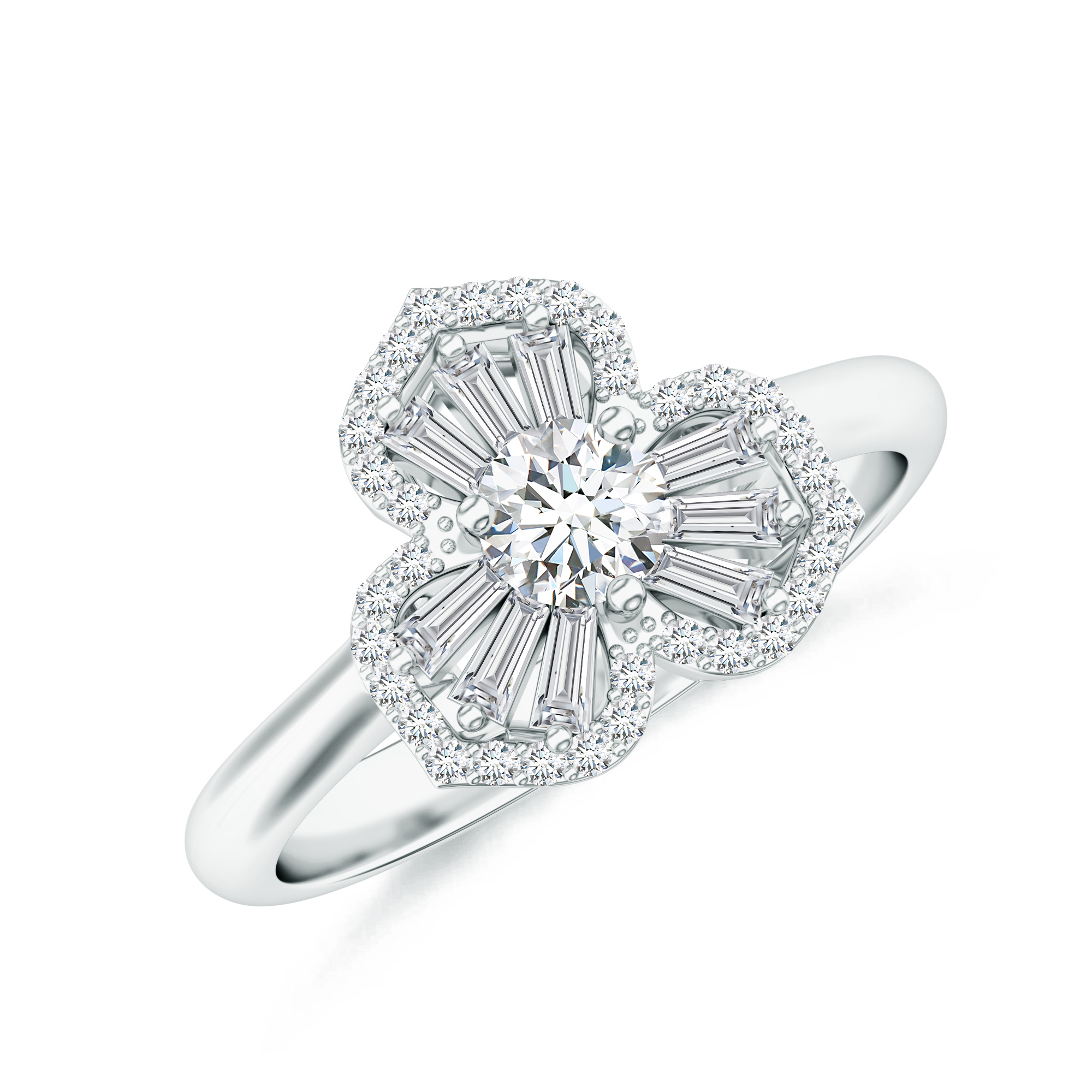 Inel DIAMONDS din aur alb de 18k cu diamante