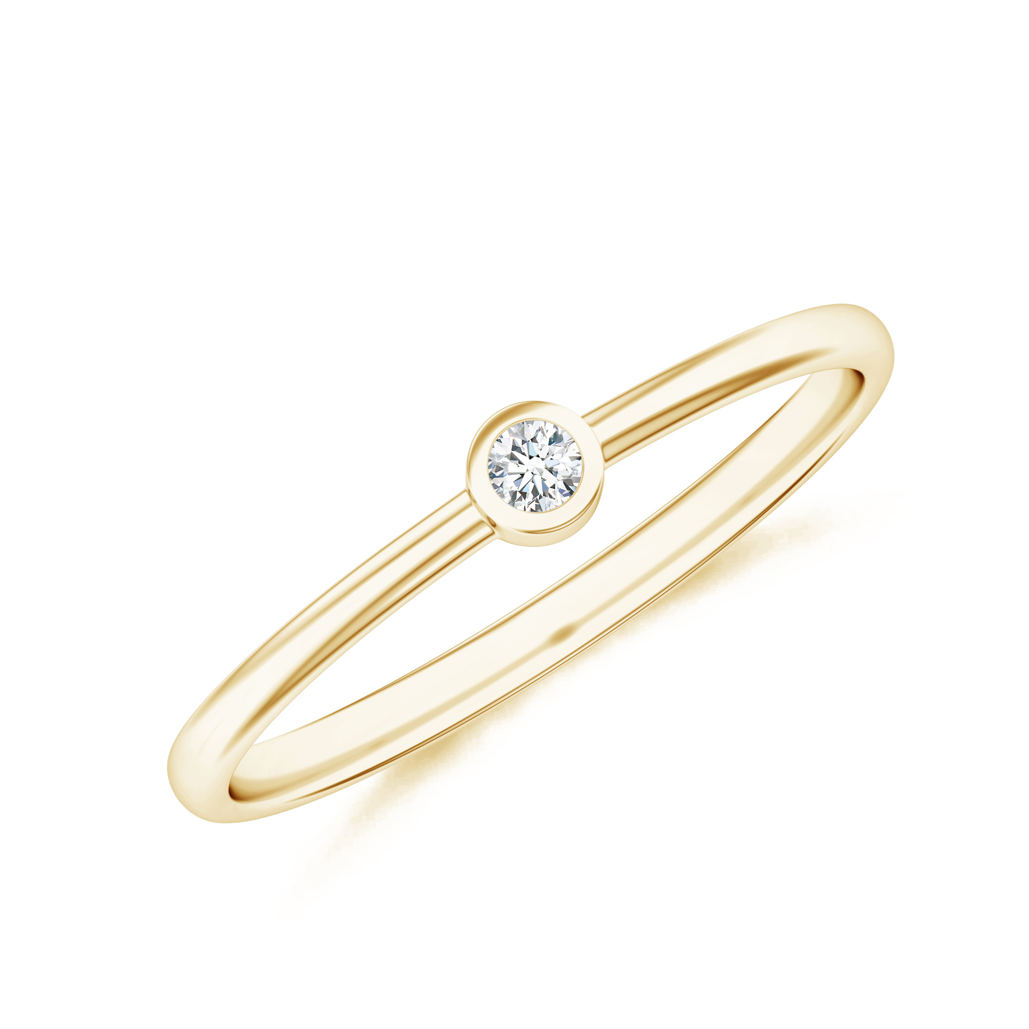 Inel solitaire DIAMONDS din aur galben de 18k cu diamant (0.03ct.)
