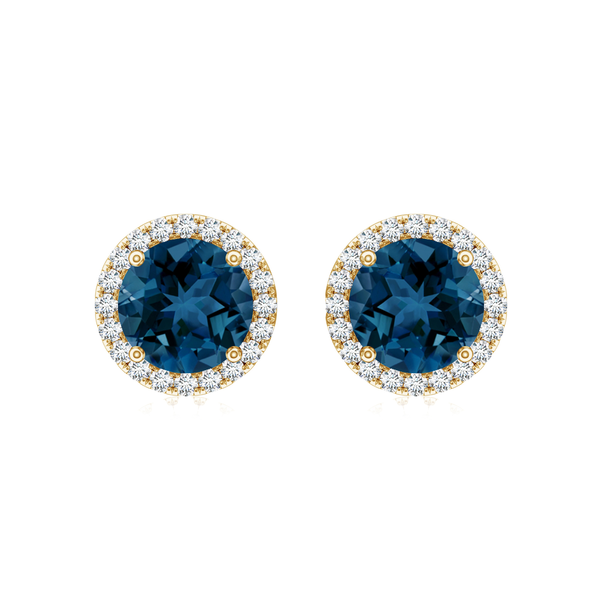 Cercei TIMELESS din aur galben de 18k cu topaz london si diamante