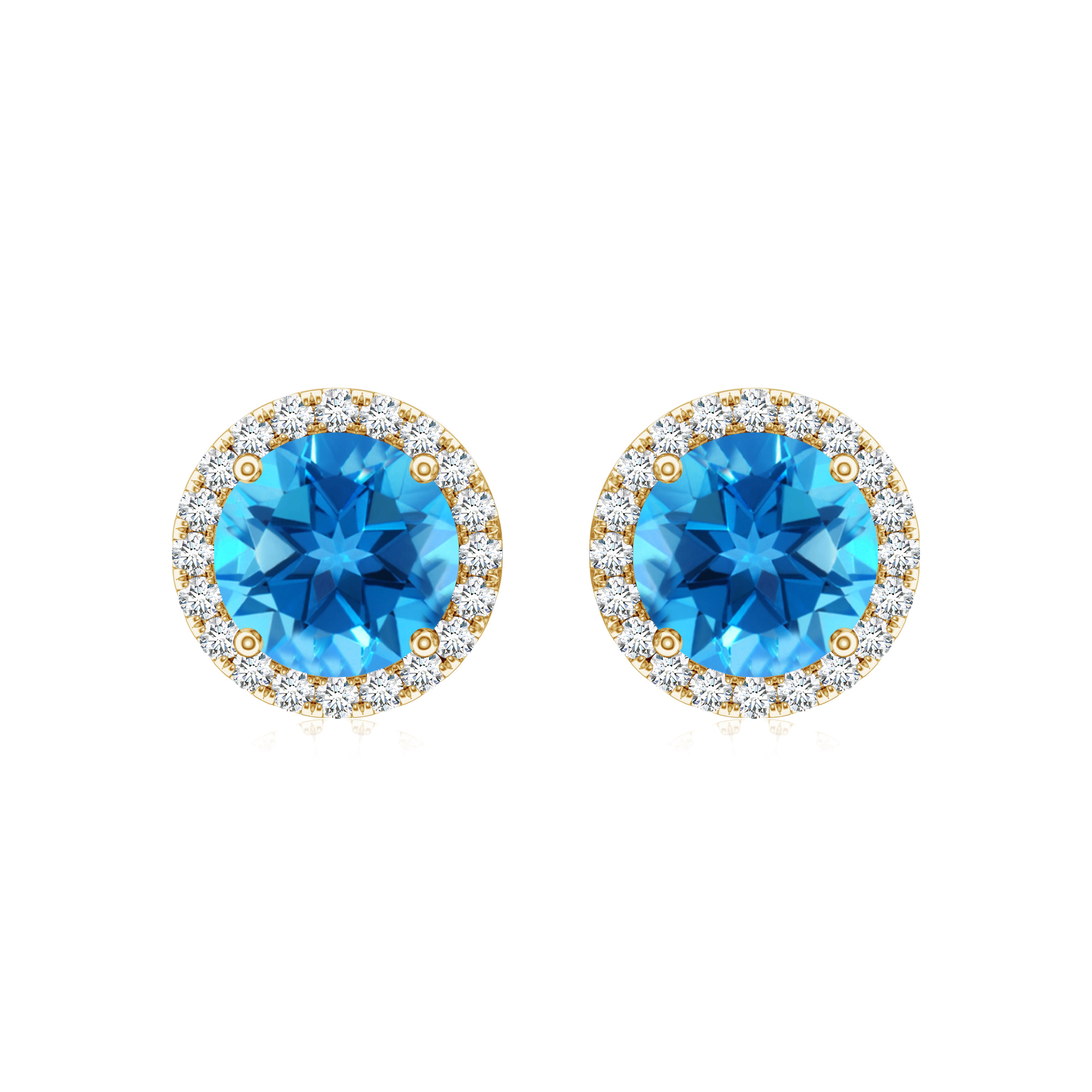 Cercei TIMELESS din aur galben de 18k cu topaz si diamante