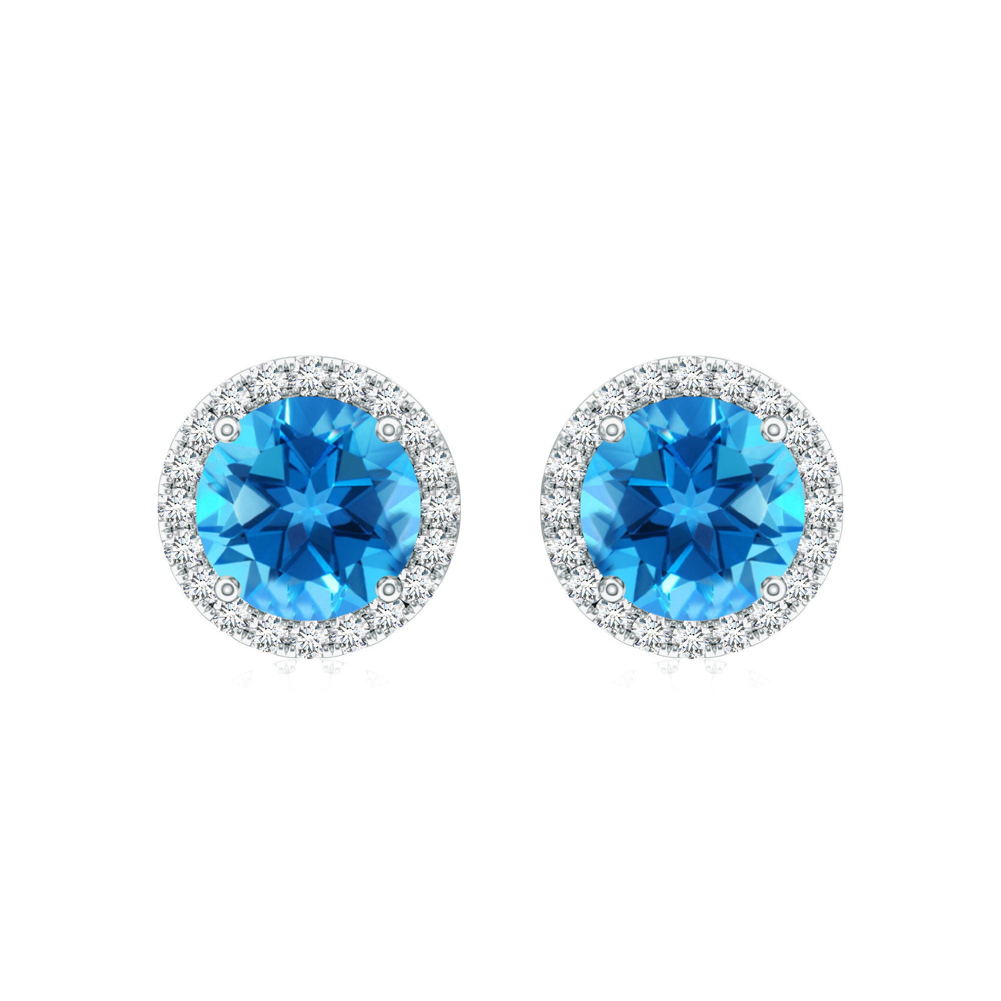 Cercei TIMELESS din aur alb de 18k cu topaz si diamante