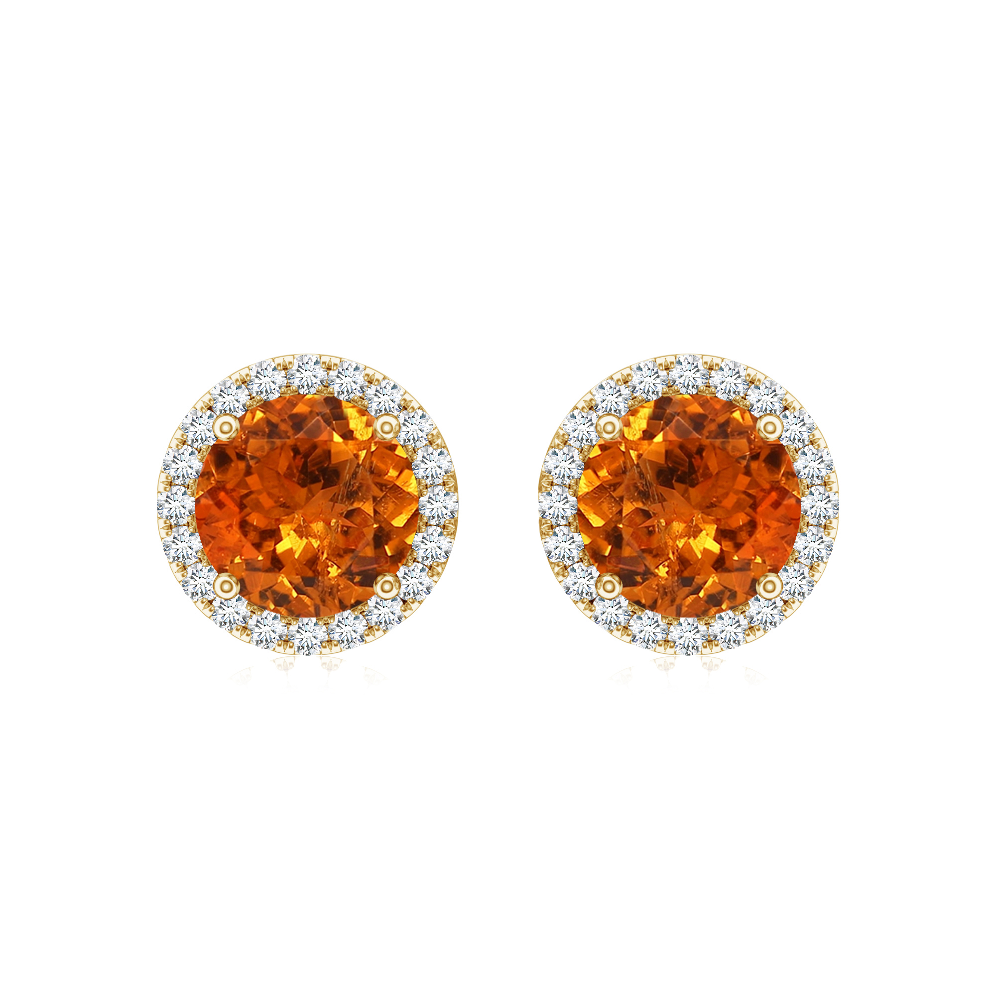 Cercei TIMELESS din aur galben de 18k cu citrin si diamante