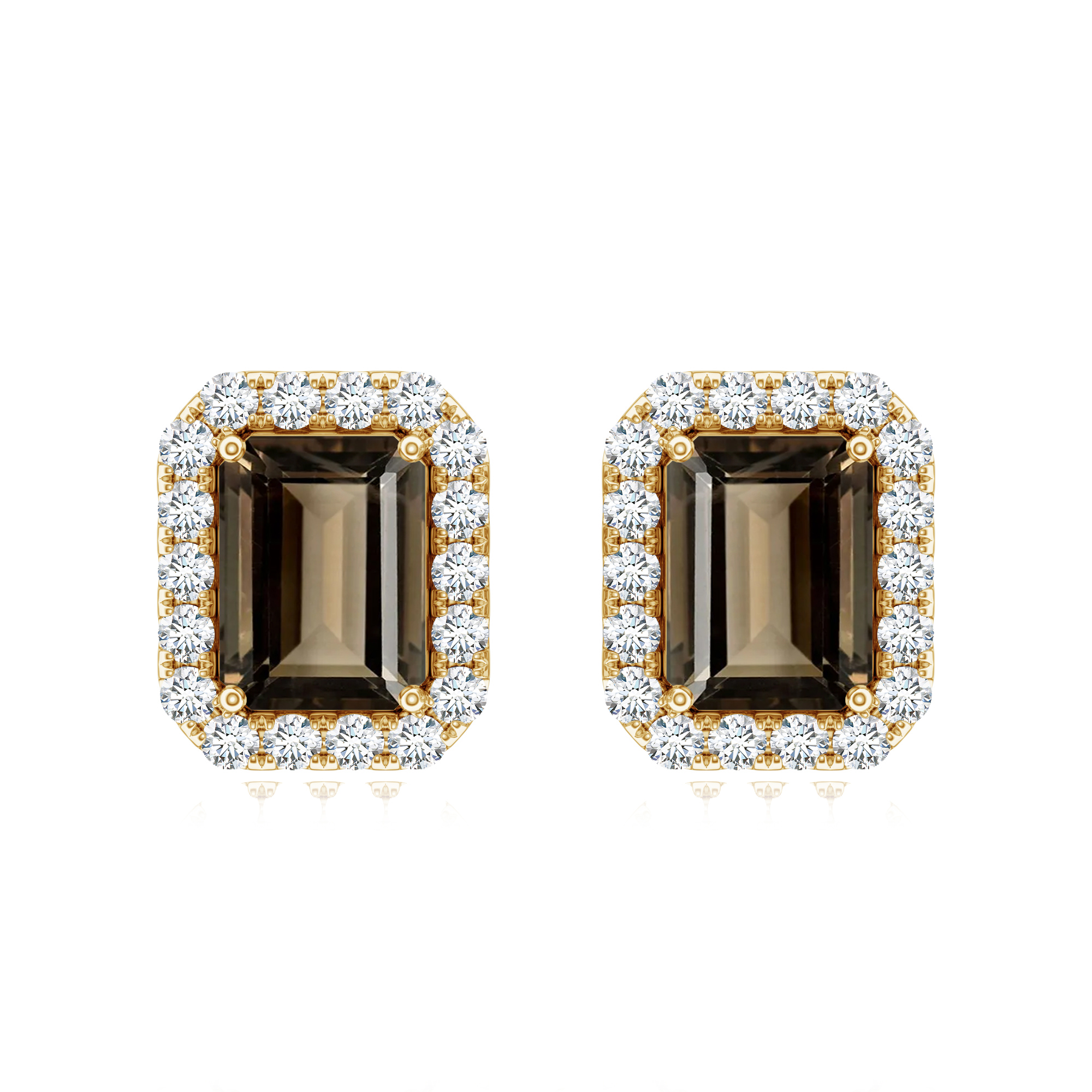 Cercei TIMELESS din aur galben de 18k , cuart si diamante