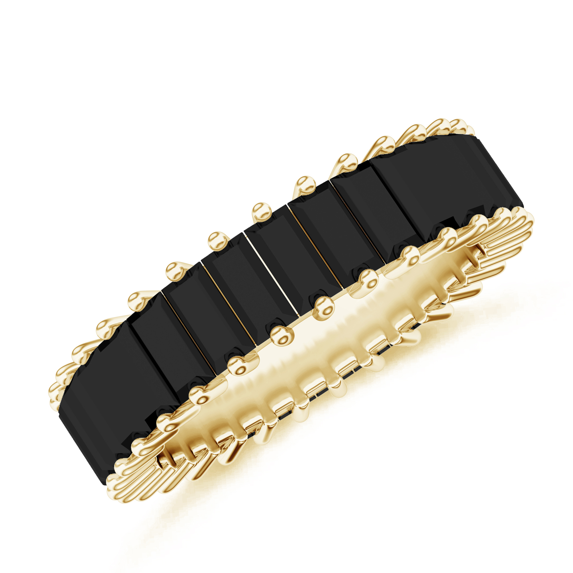 Inel DIAMONDS din aur galben de 18k cu diamante negre