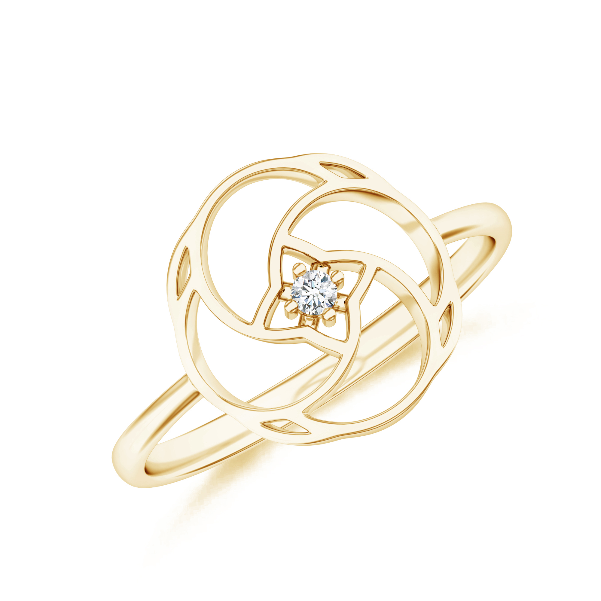 Inel DIAMONDS din aur galben de 18k cu diamant