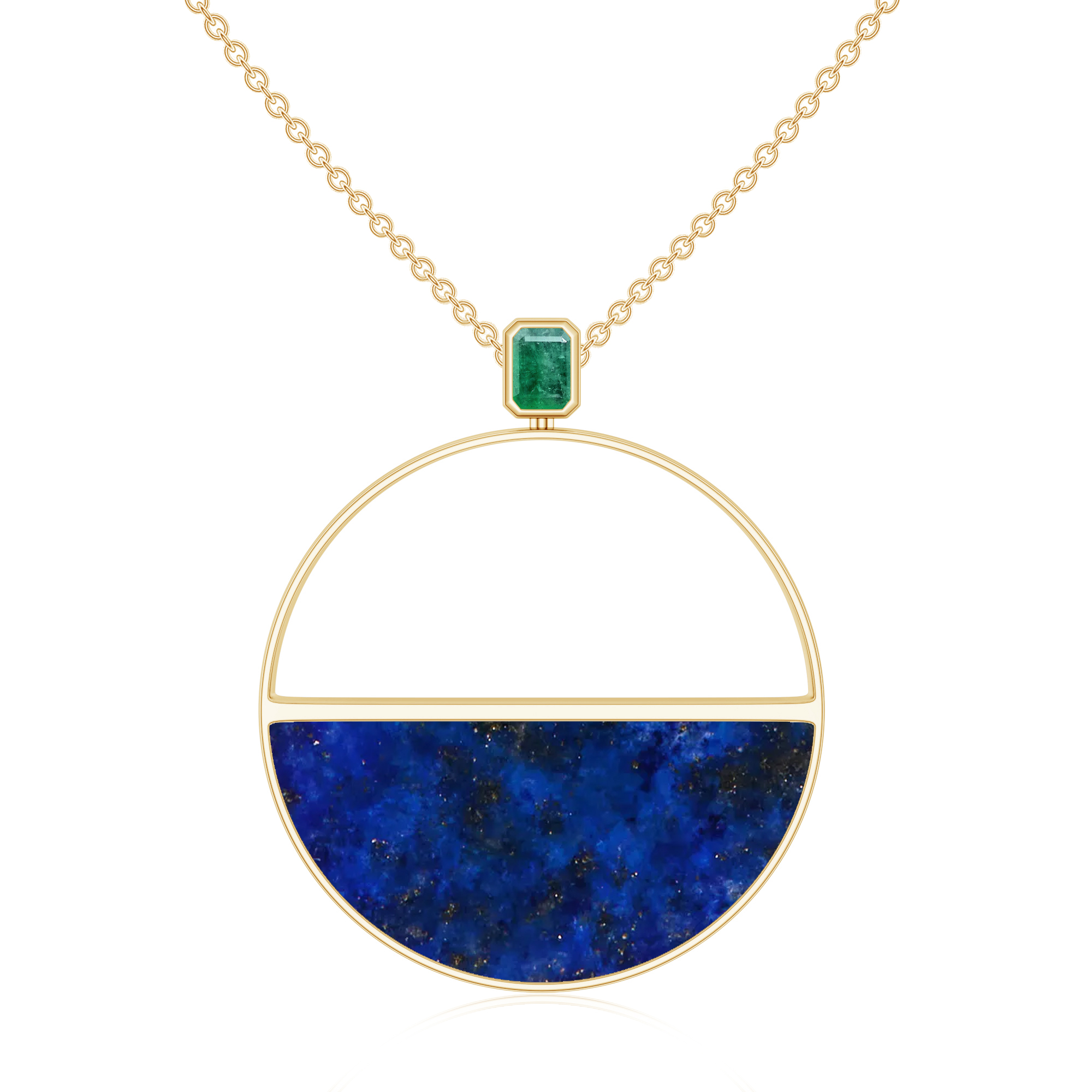 Colier aur galben 18k: lapis lazuli, smarald PL-ABS-LHD25/E