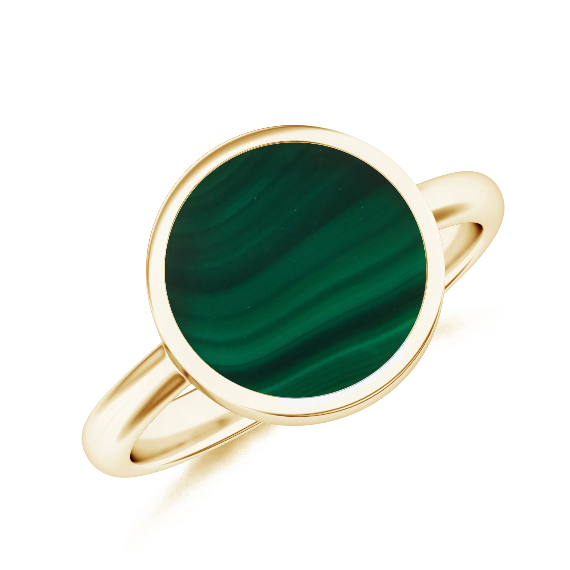 Inel aur galben 18k cu malachit R-ABS-MFD10
