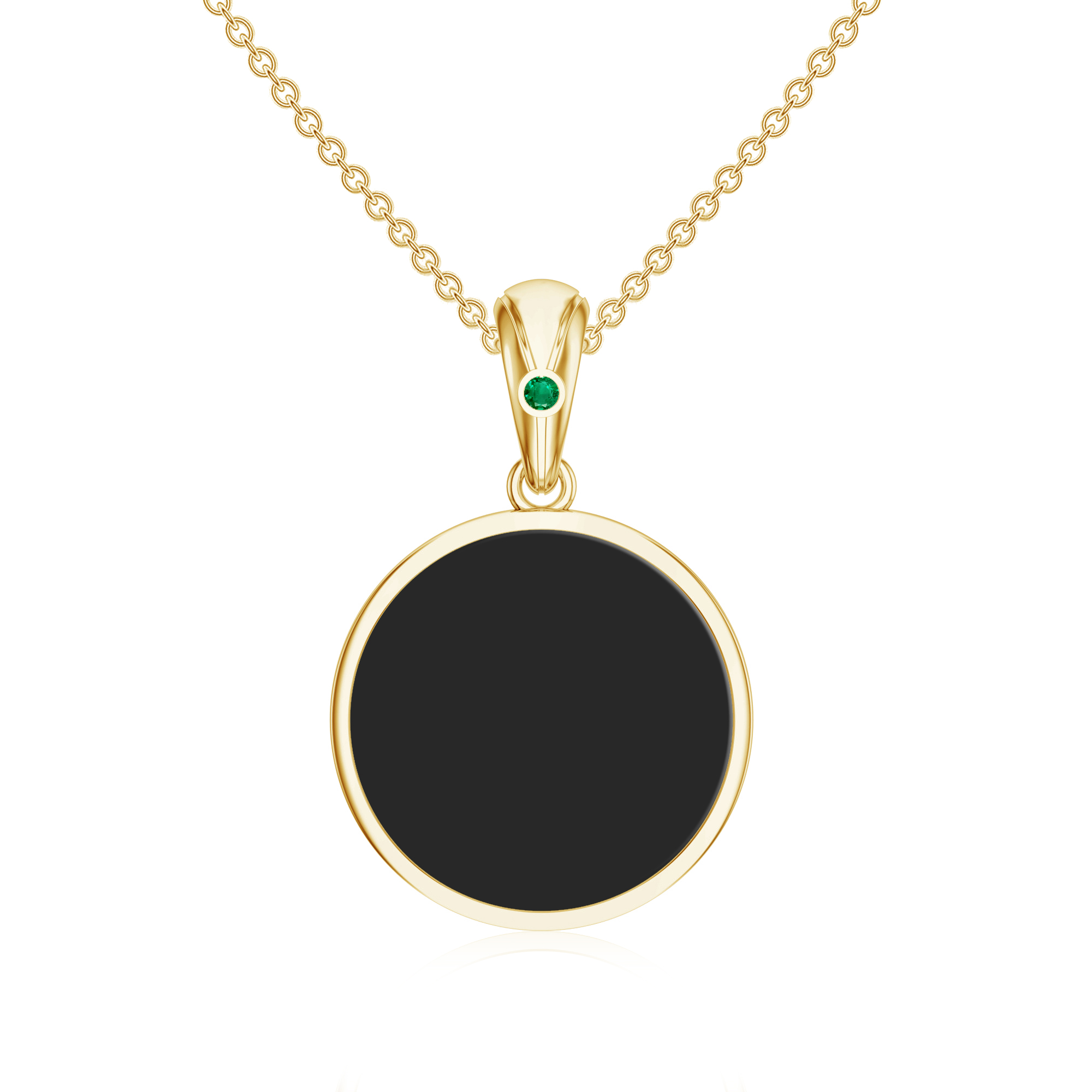 Pandantiv aur galben18k: onix, smarald P-ABS-OFD15/E