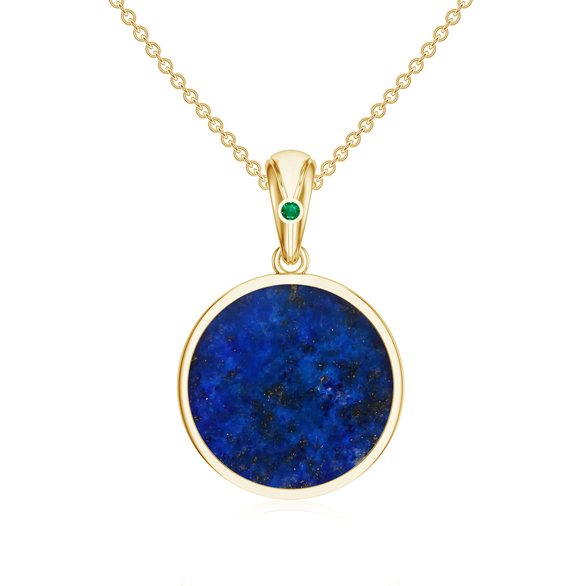 Pandantiv aur 18k: lapis lazuli, smarald P-ABS-LFD15/E