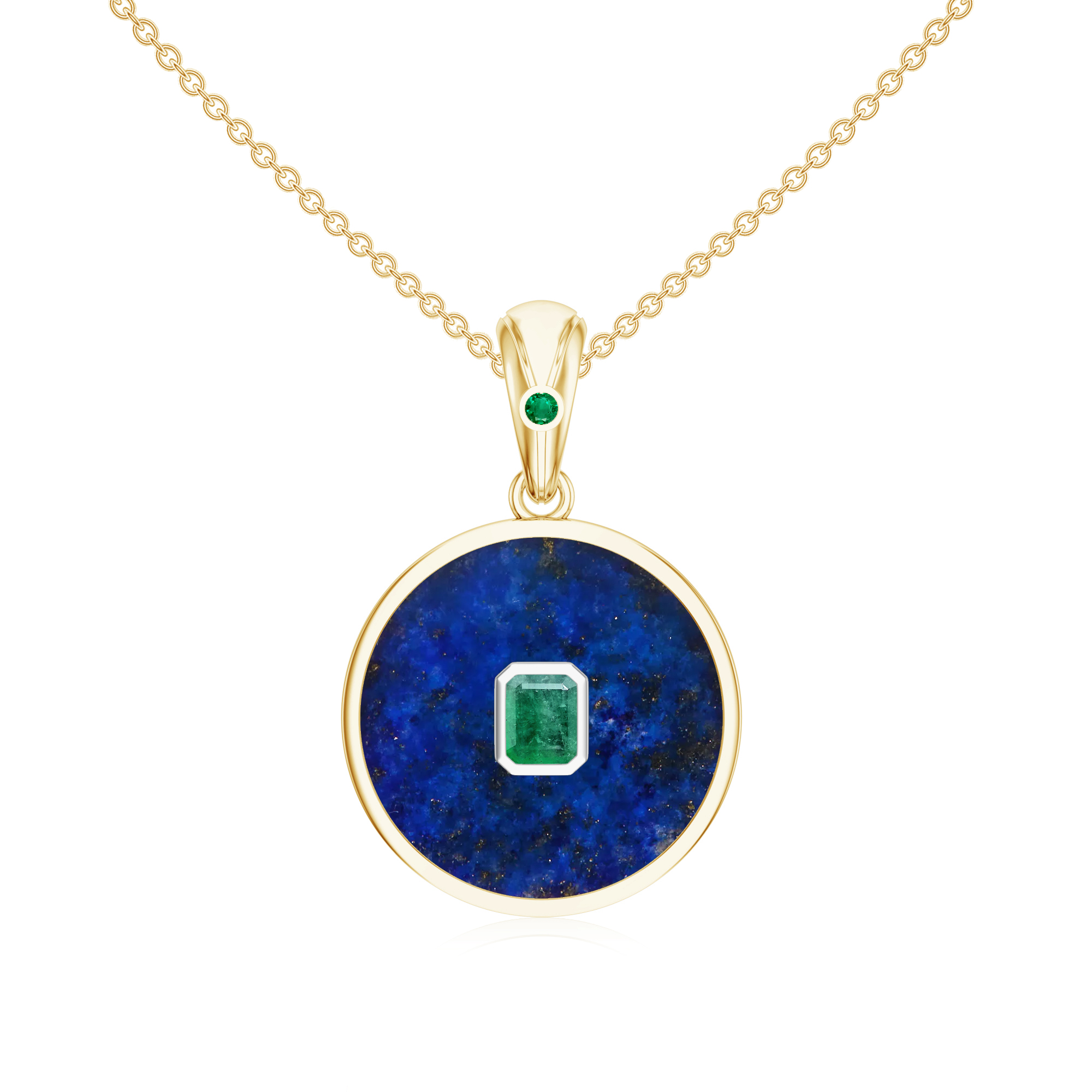 Pandantiv aur 18k: lapis lazuli, smarald P-ABS-LFD15/2E