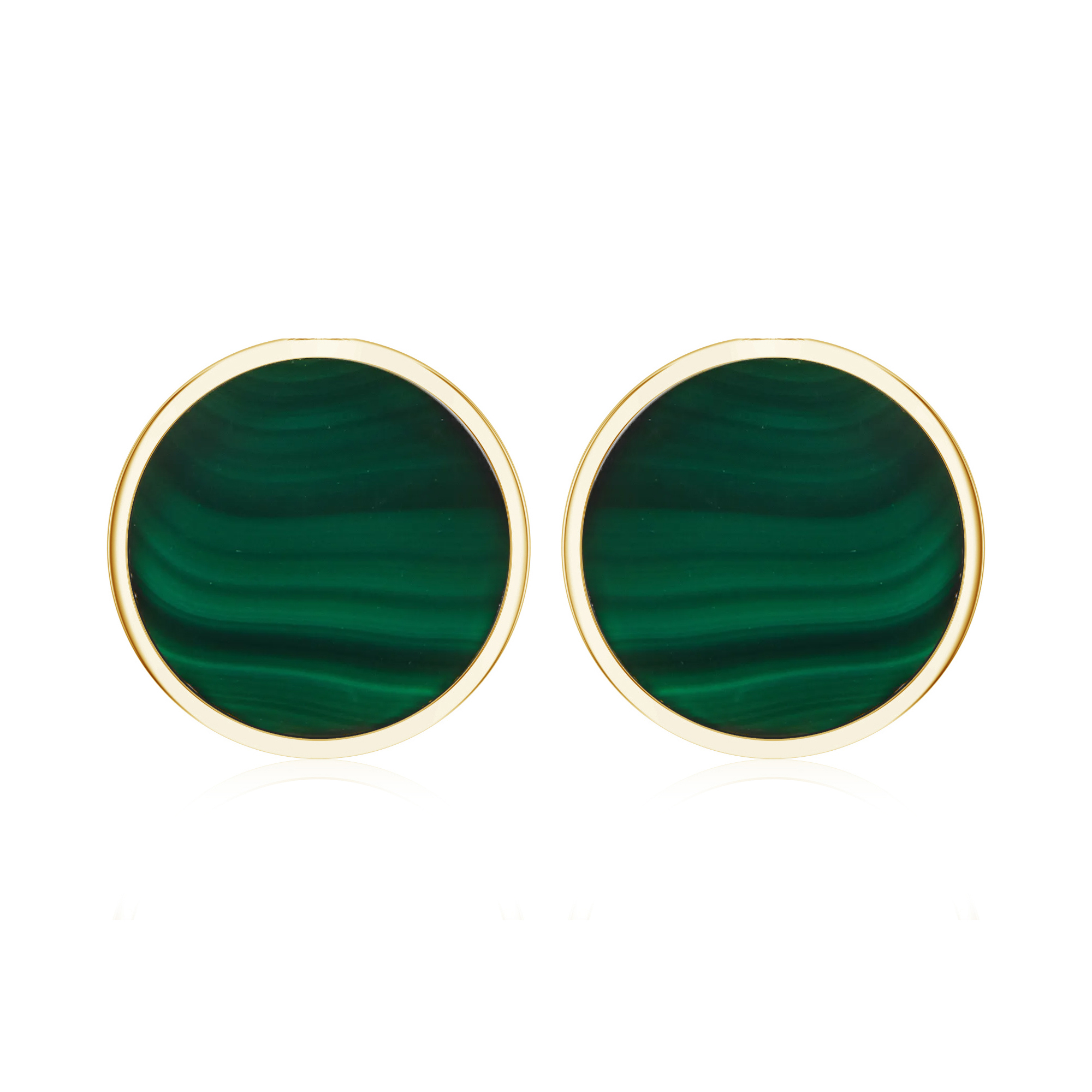 Cercei aur galben 18k cu malachit E-ABS-MFD10