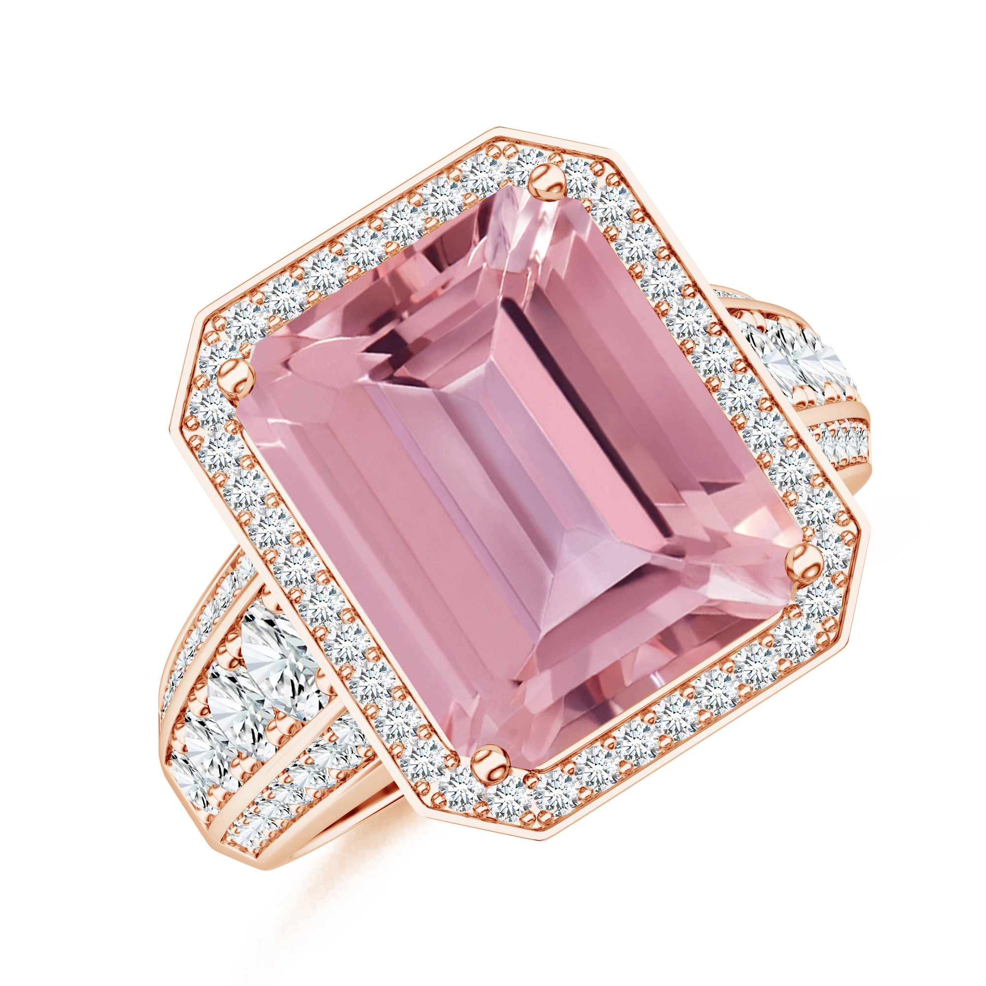 Inel GALA din aur roz de 18k cu kunzit si diamante