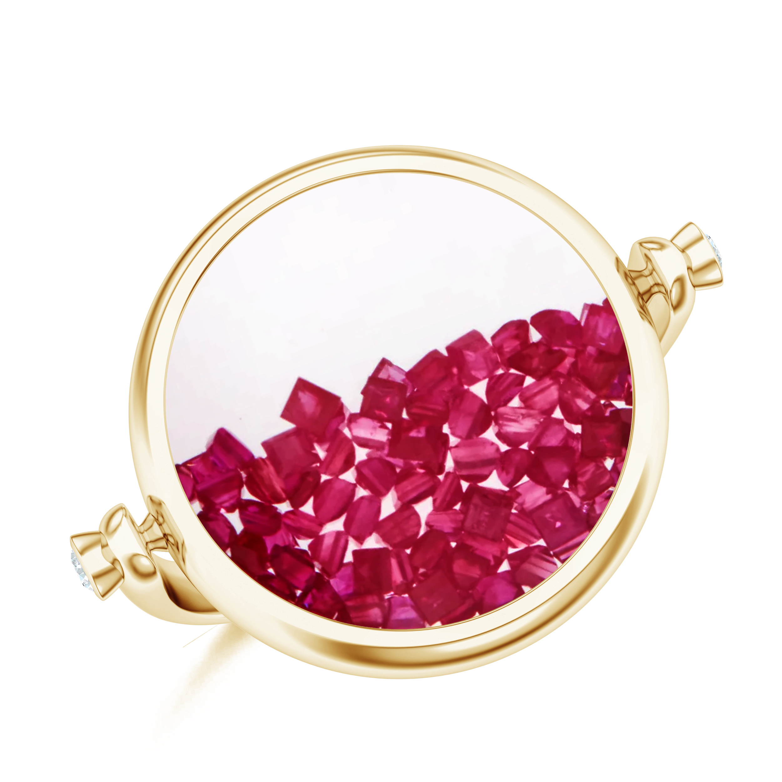 Inel aur galben 18k: rubine, diamante R-NOM-YG-RY/D