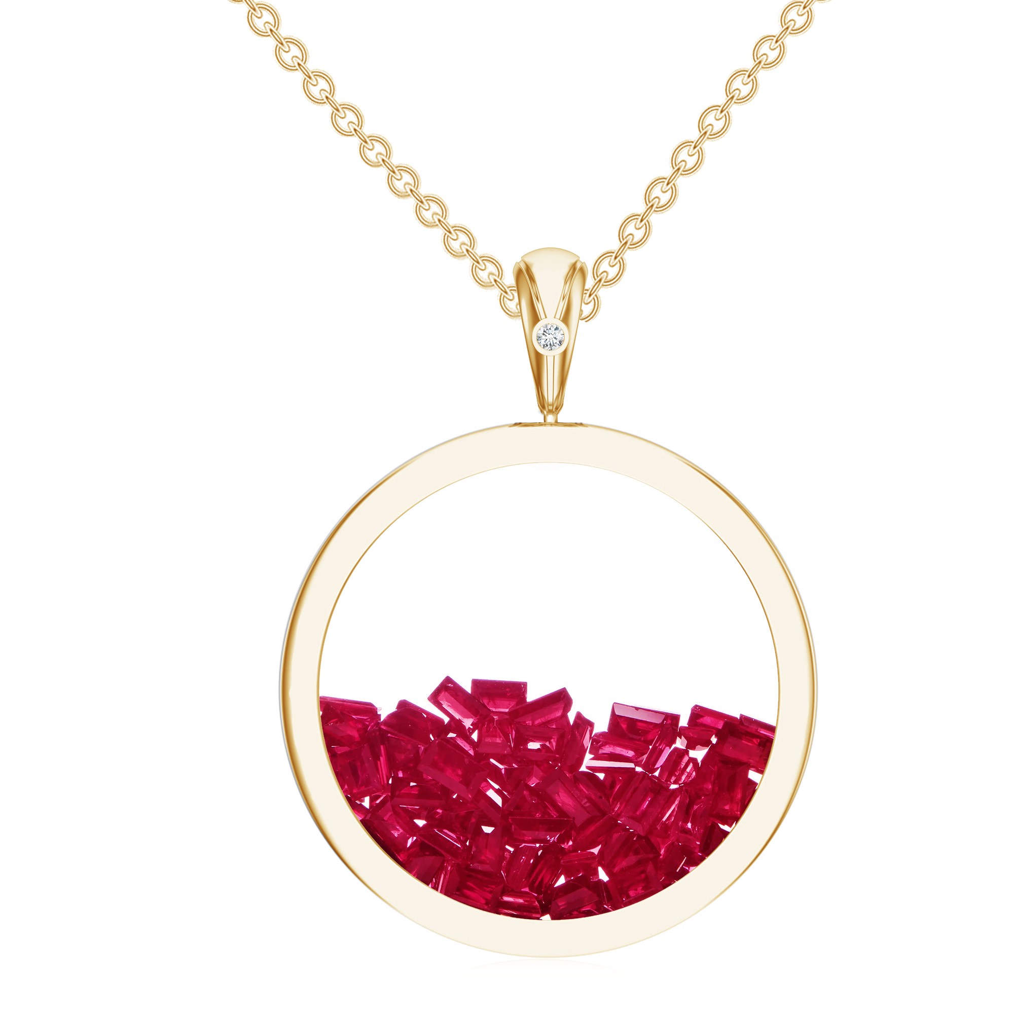 Pandantiv aur galben 18k: rubin, diamante P/BS-NOM-YG-RY/D