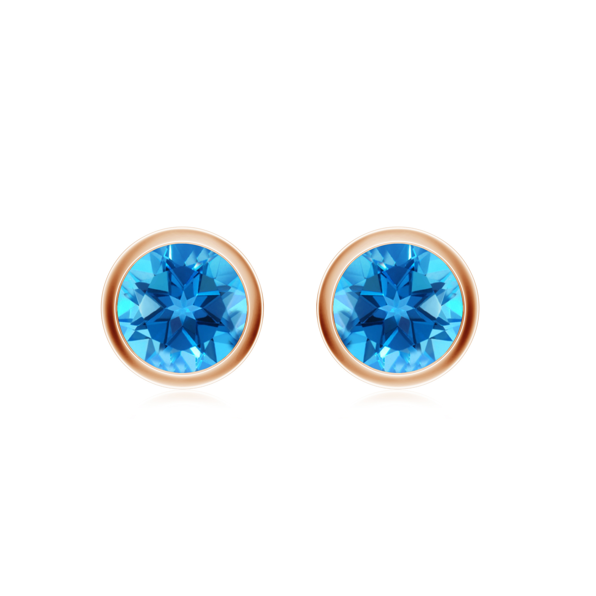 Cercei UNA din aur roz de 18k cu topaz