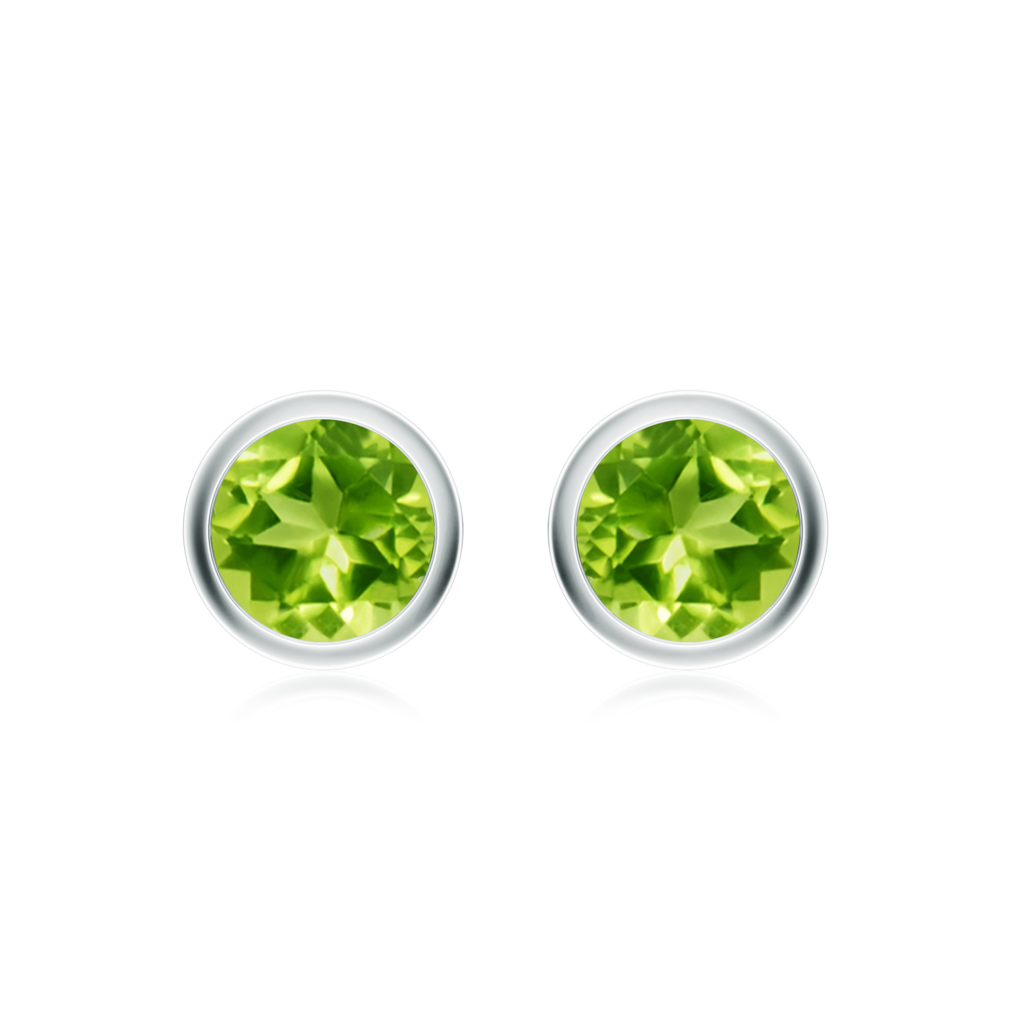 Cercei UNA din aur alb de 18k cu peridot