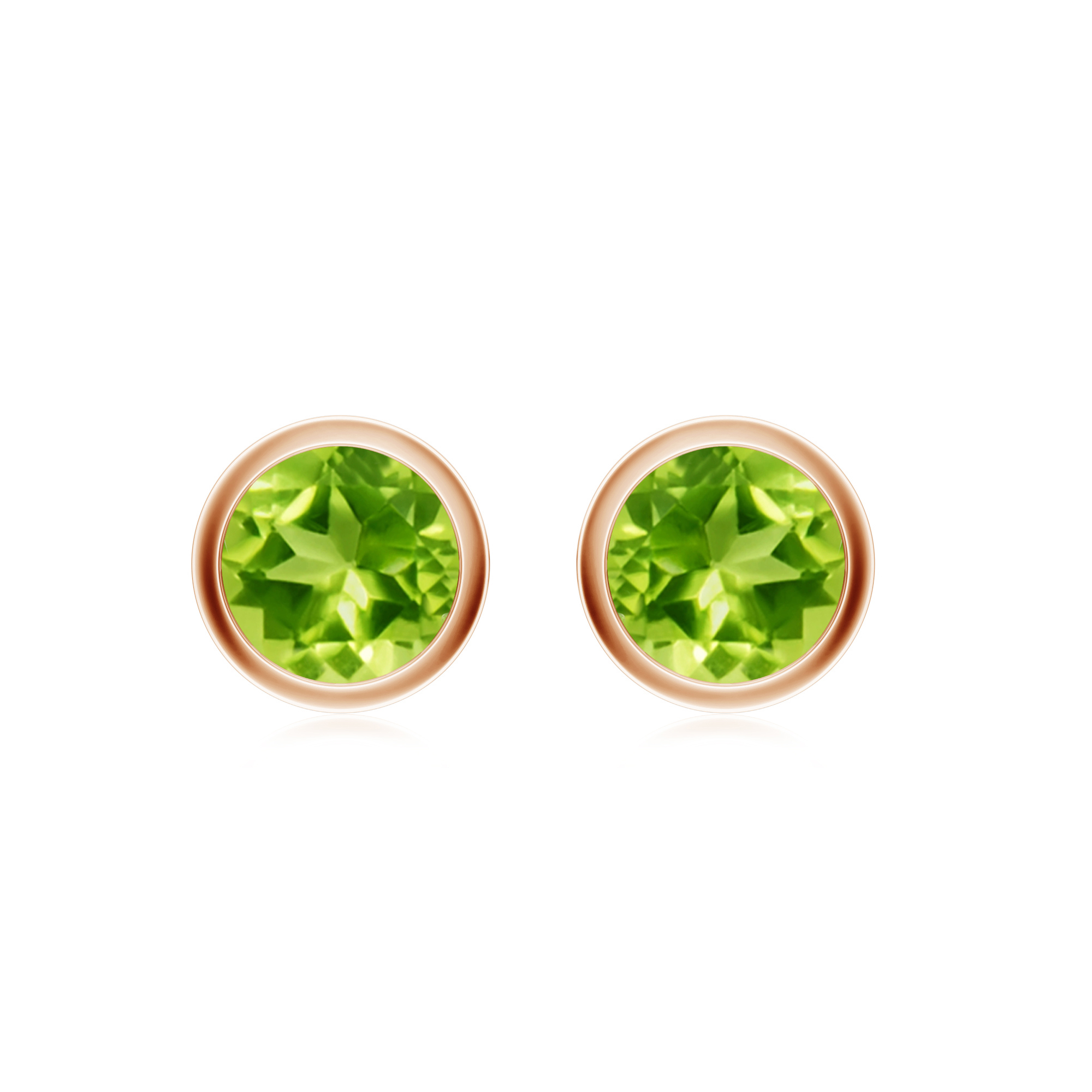 Cercei UNA din aur roz de 18k cu peridot
