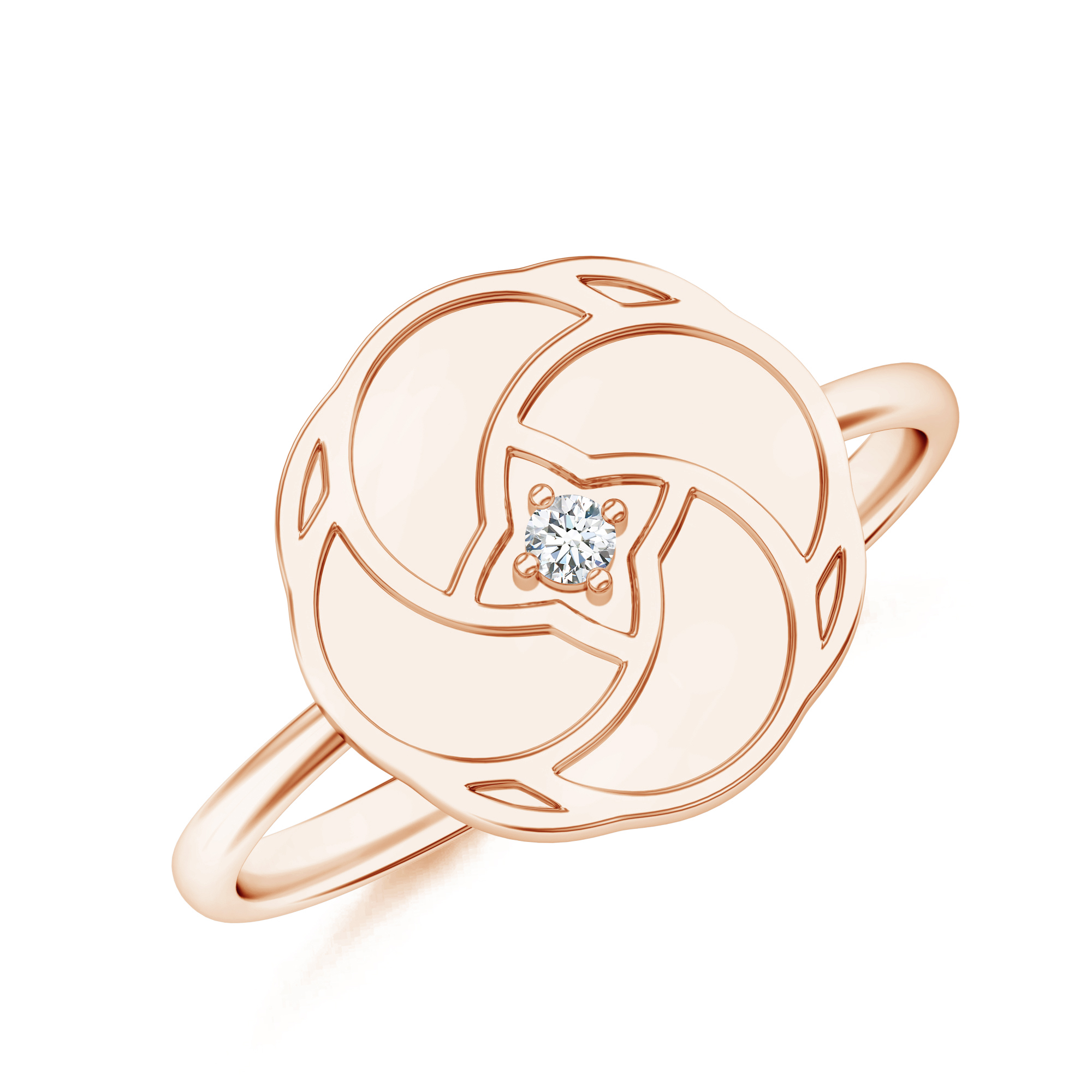 Inel DIAMONDS din aur roz de 18k cu diamant
