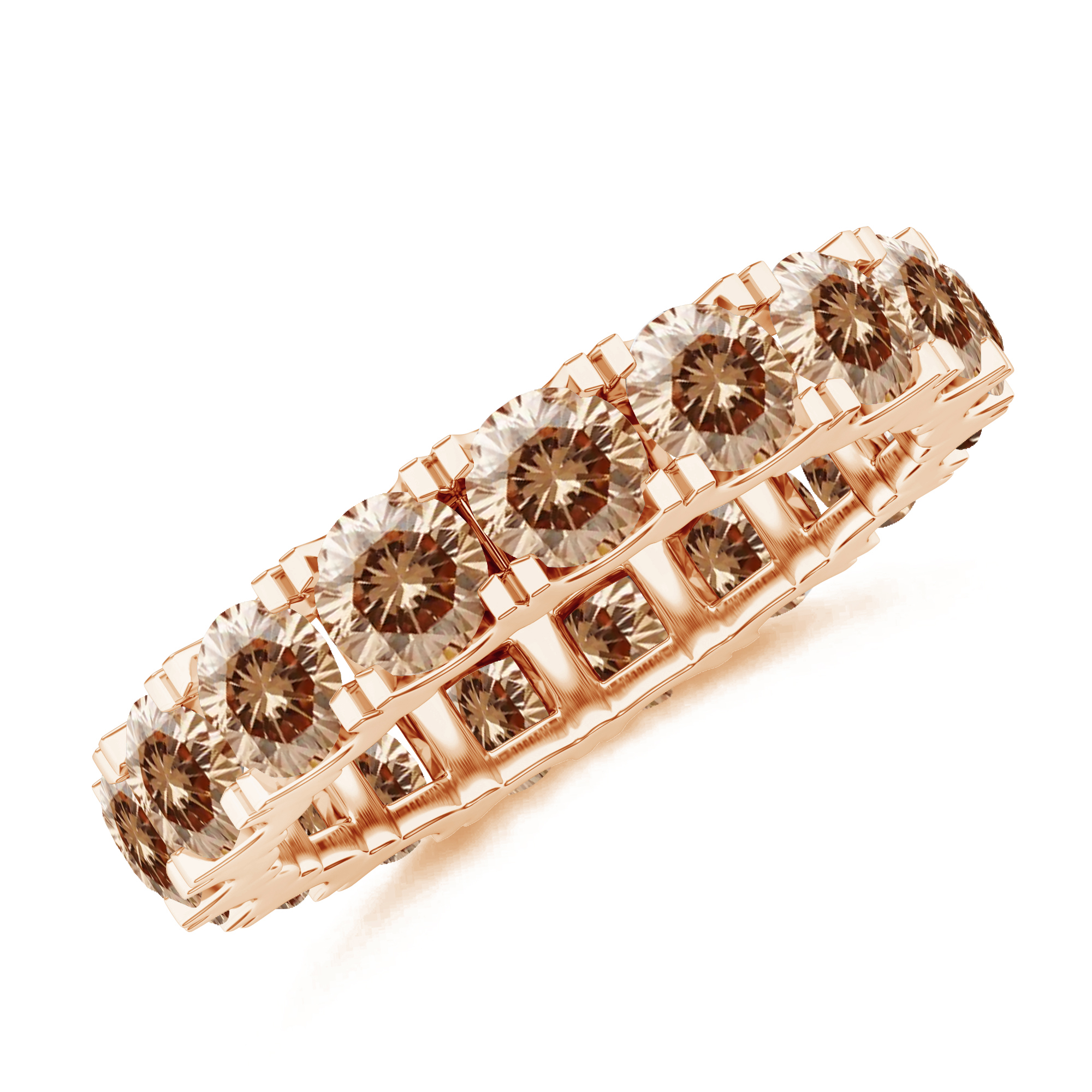 Inel eternity DIAMONDS din aur roz de 18k cu diamante sampanie