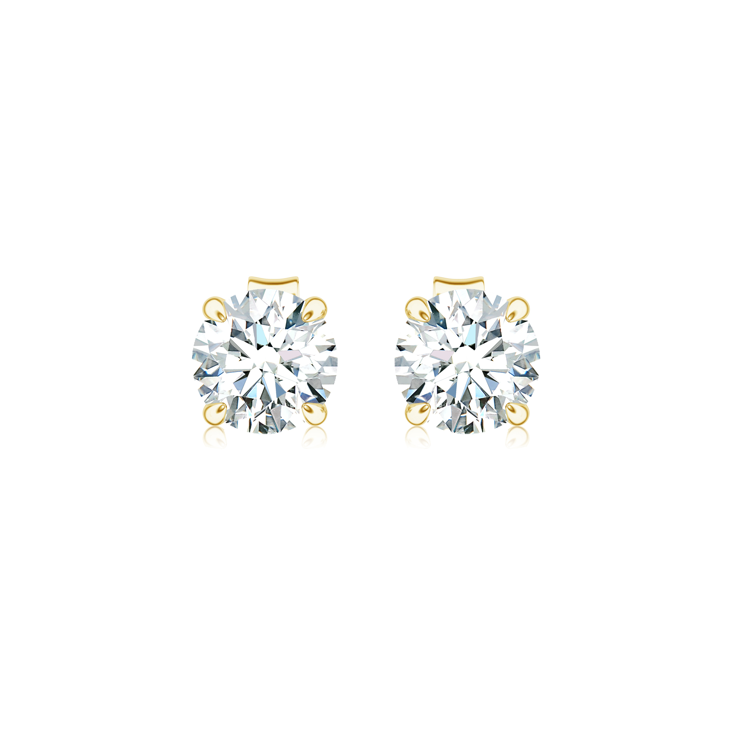 Cercei tip studs DIAMONDS din aur galben de 18k cu diamante (1.00 ct.)