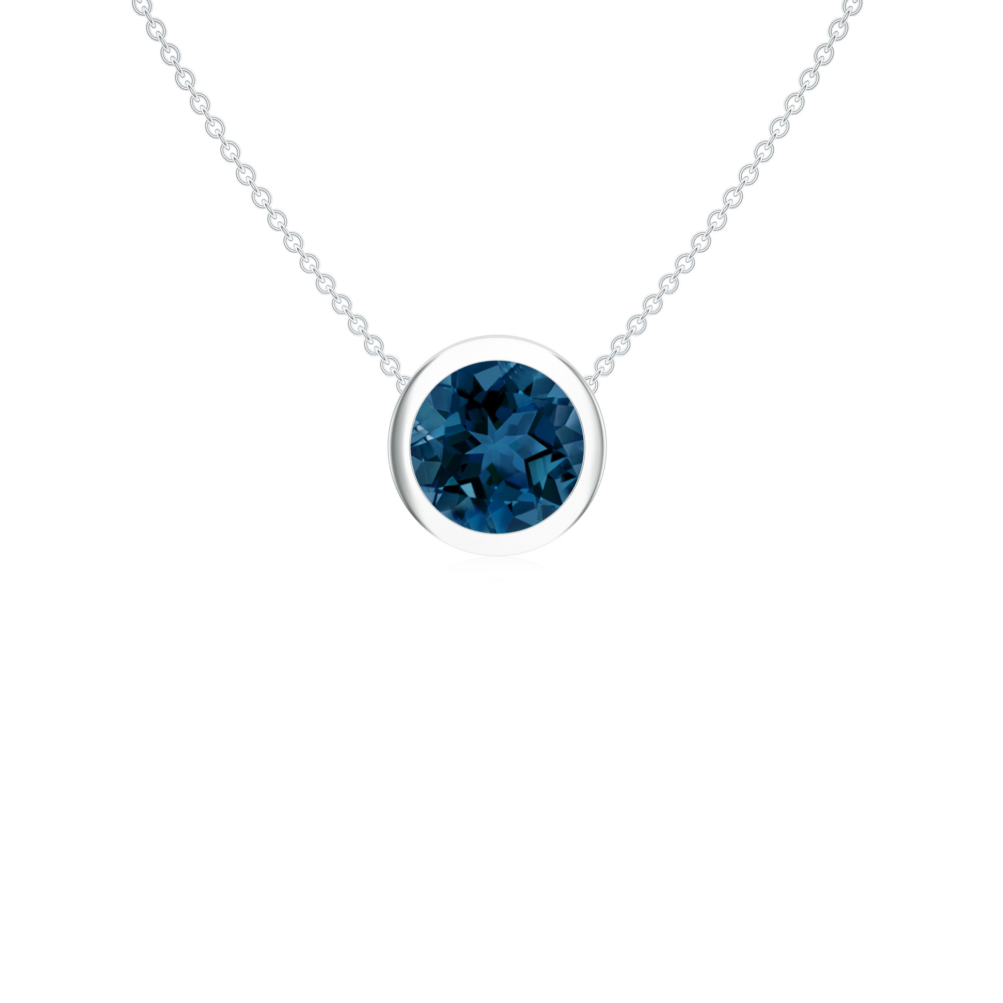 Colier UNA din aur alb de 18k cu topaz london