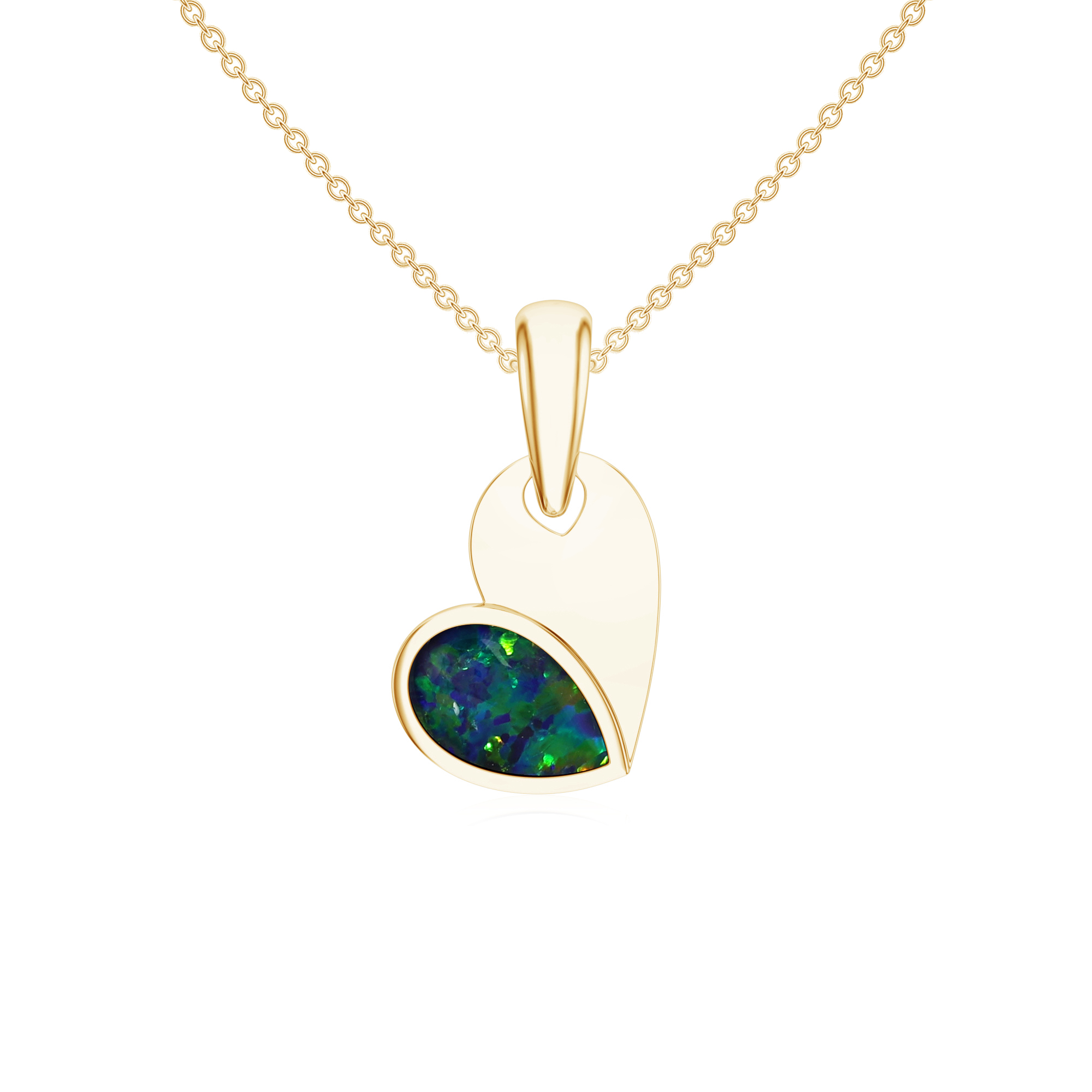 Pandantiv cu lant VESTA: aur galben 18k / opal australian