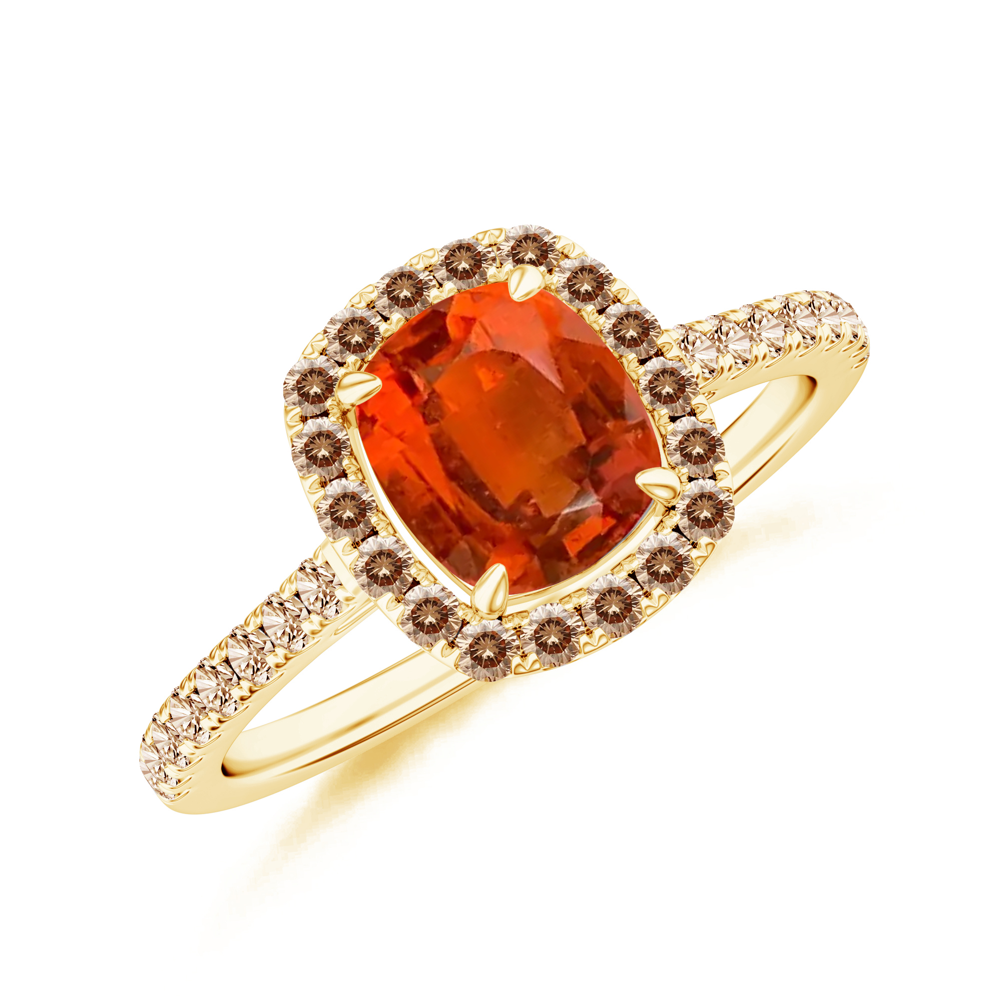 Inel TIMELESS din aur galben de 18k cu spesartit si diamante