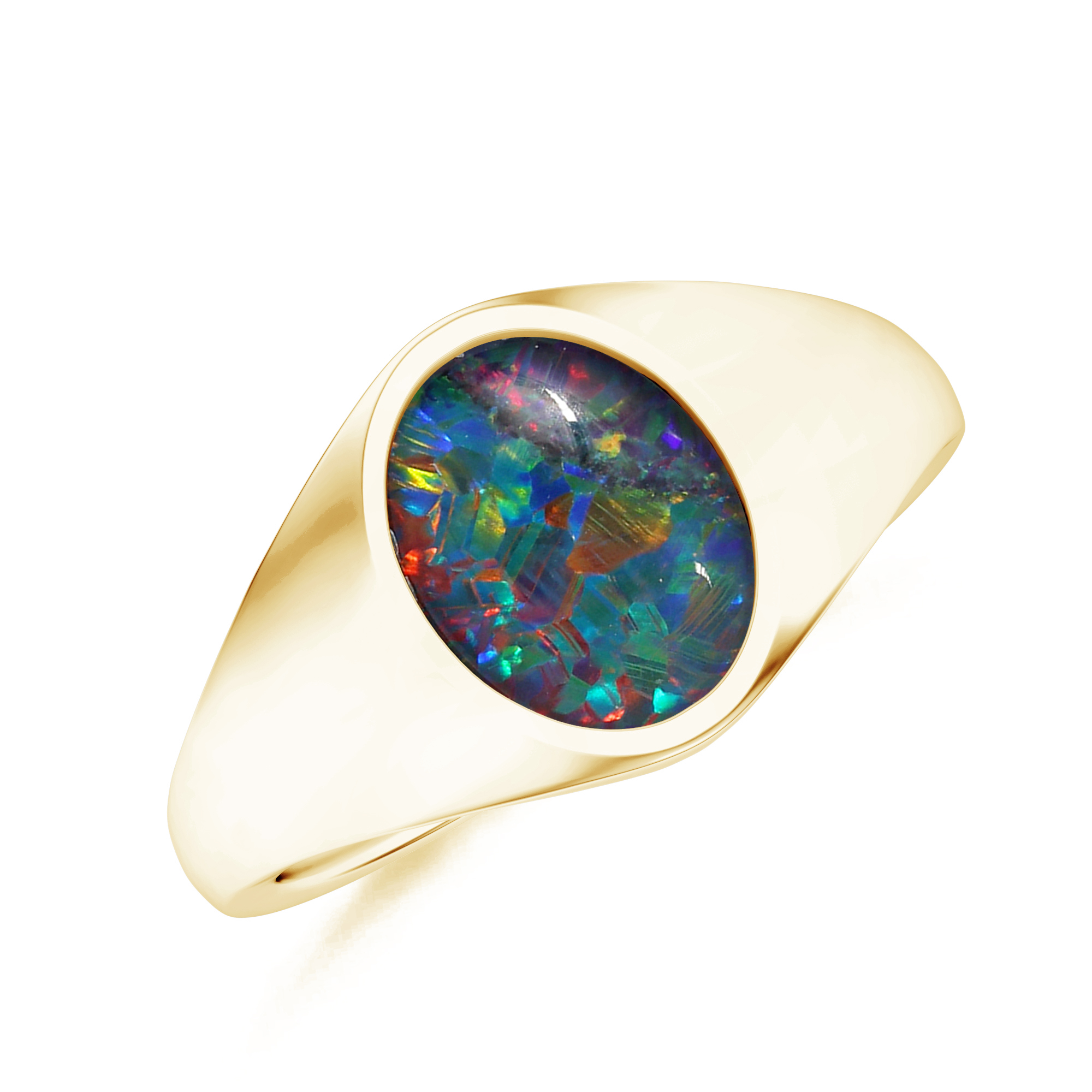Inel VESTA din aur galben de 18k cu opal australian