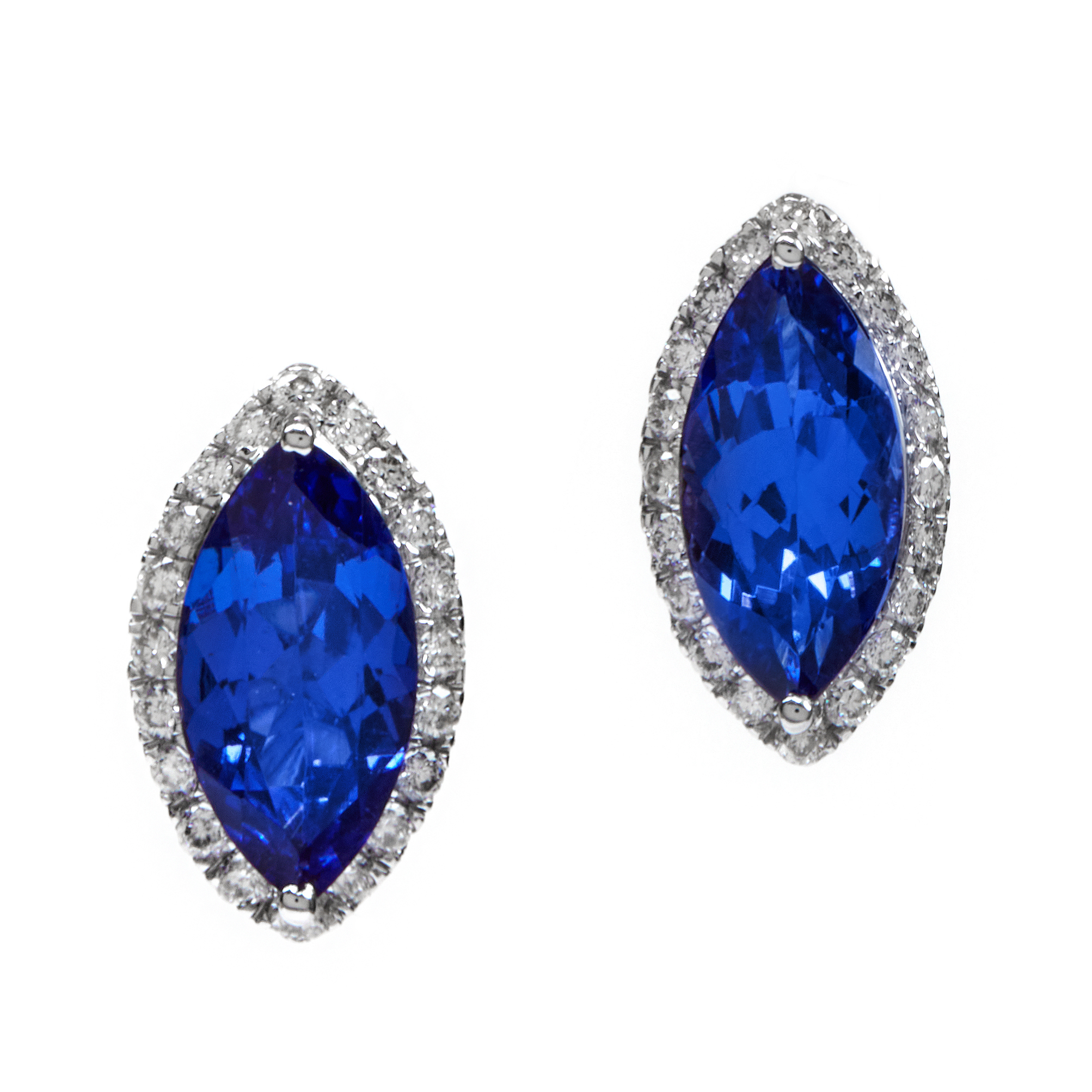 Cercei TIMELESS din aur alb de 18k cu tanzanit si diamante