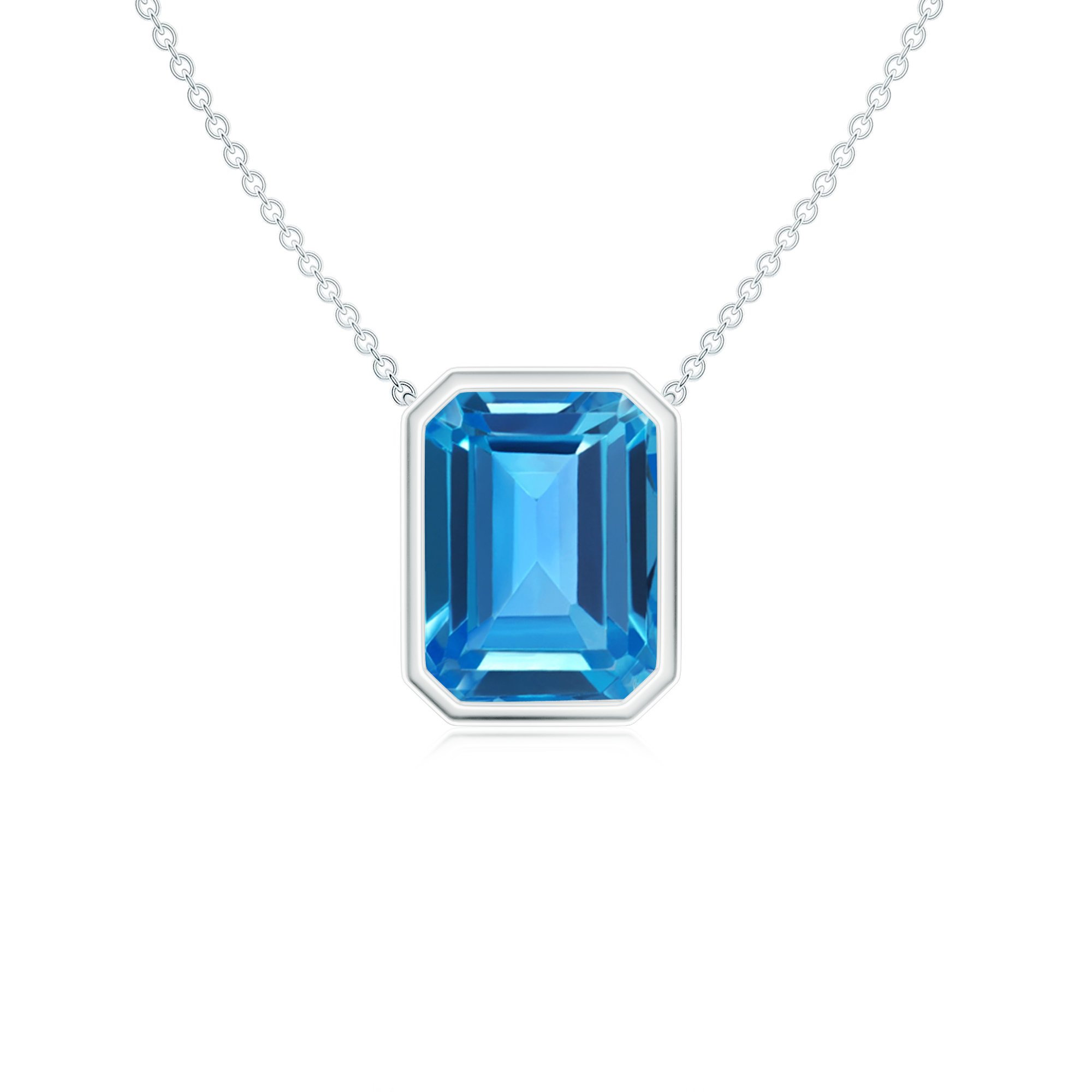 Pandantiv UNA din aur alb de 18k cu topaz swiss