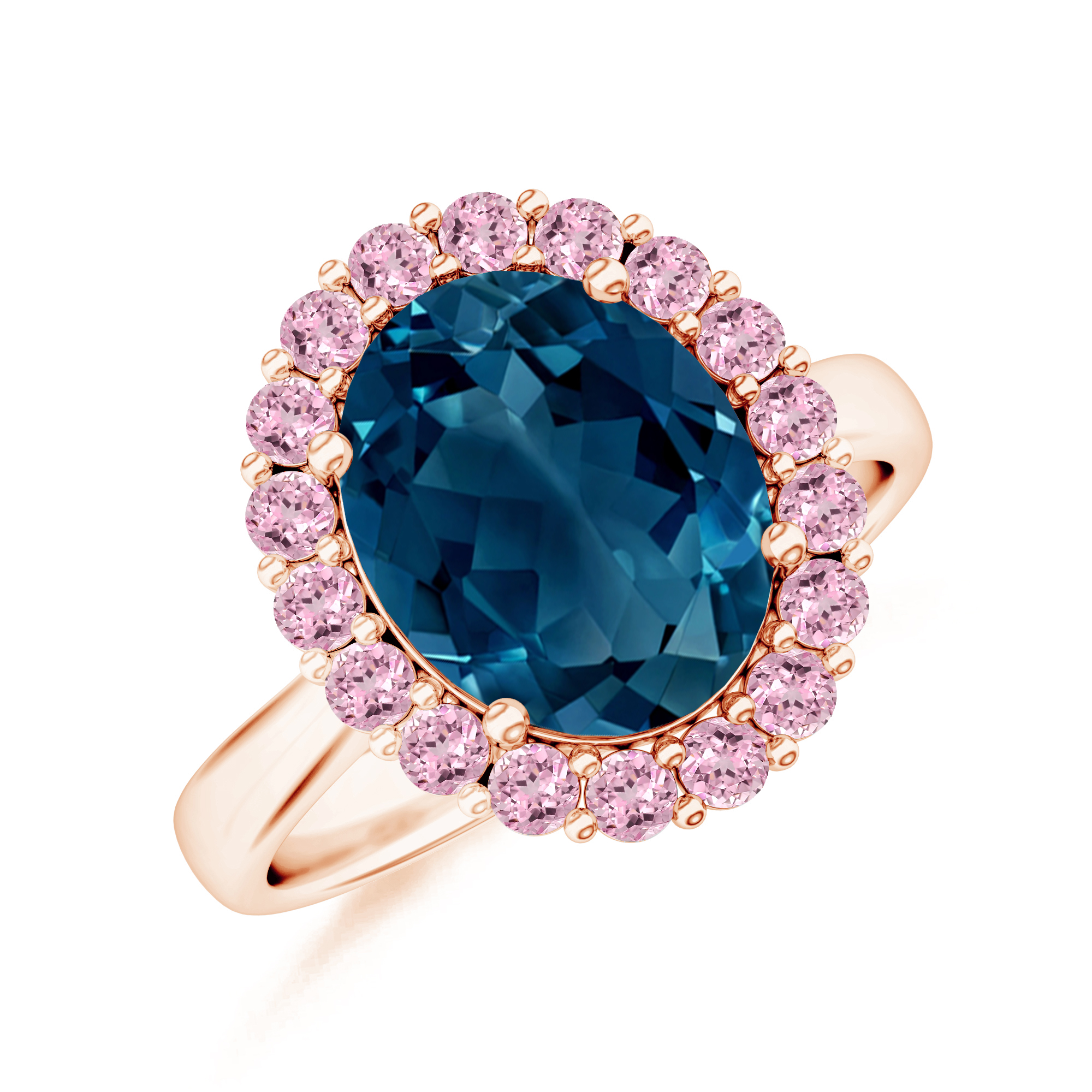 Inel TIMELESS din aur roz de 18k cu topaz si safir roz