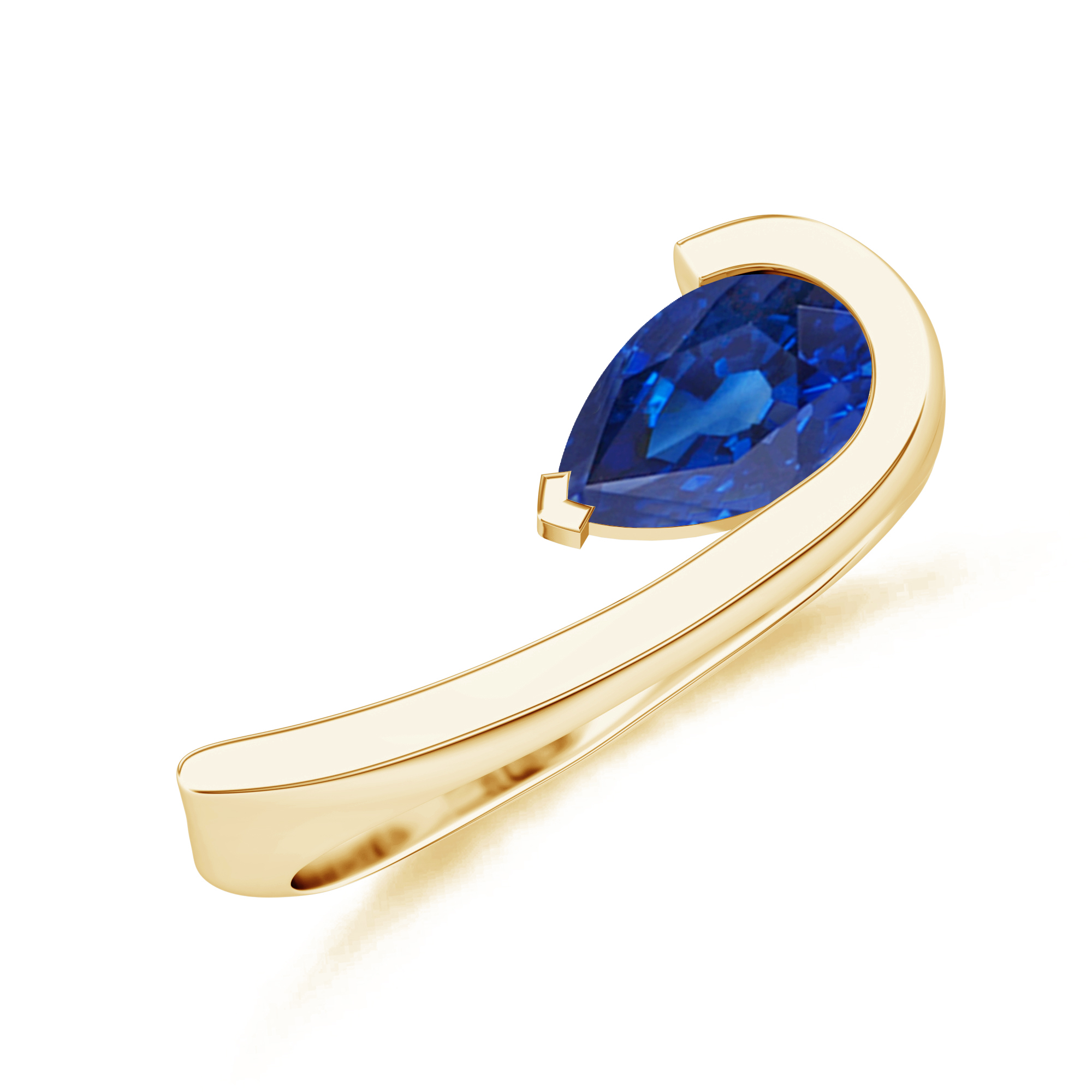 Inel GEMMA din aur galben 18k cu safir albastru