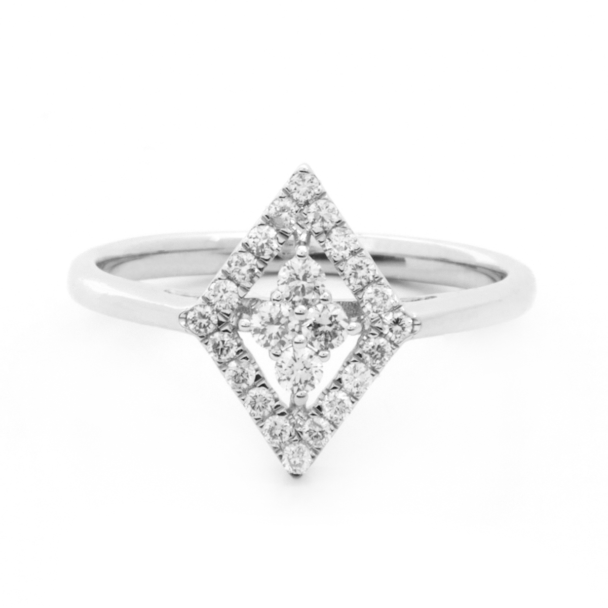 Inel DIAMONDS din aur alb de 14k cu diamante