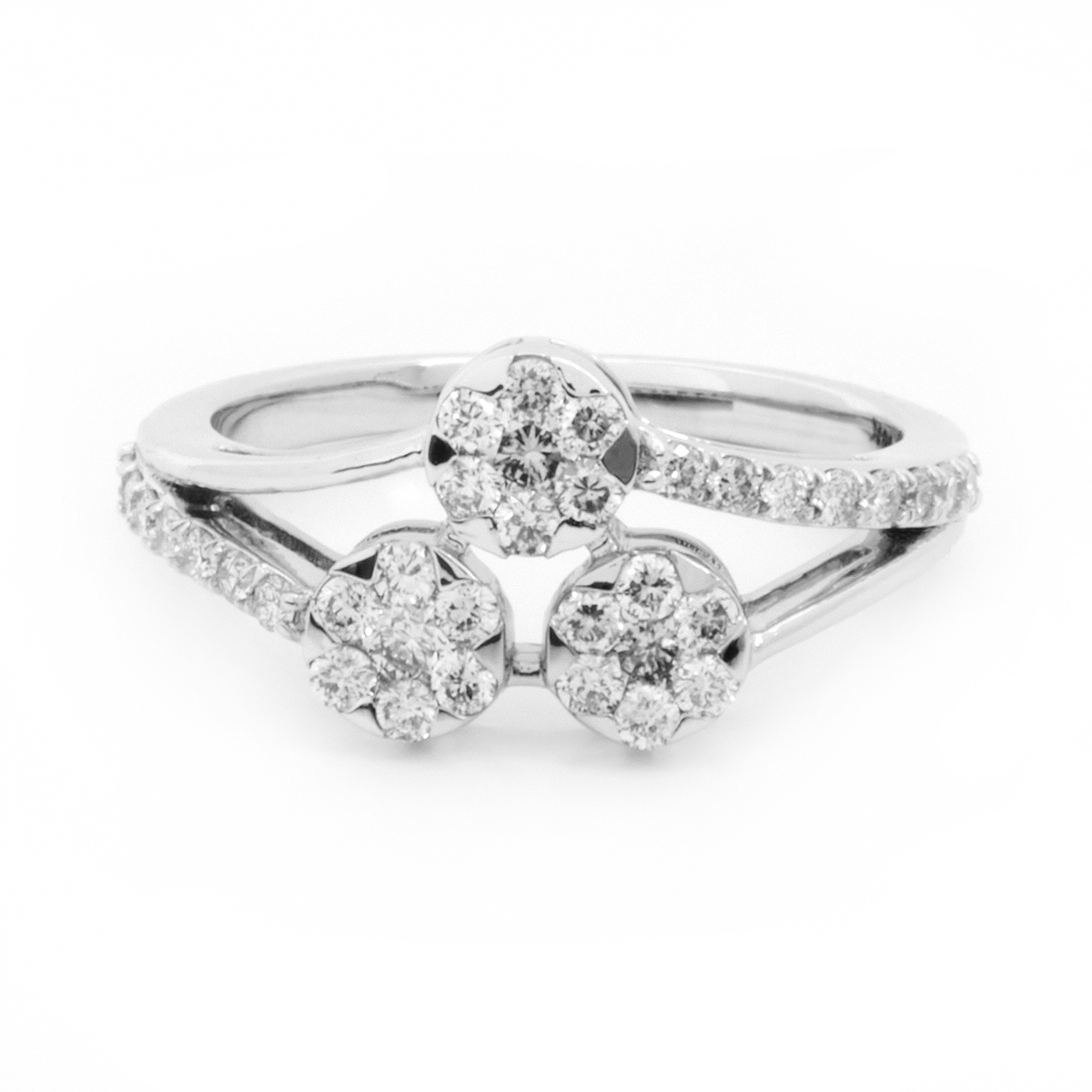 Inel DIAMONDS din aur alb de 14k cu diamante