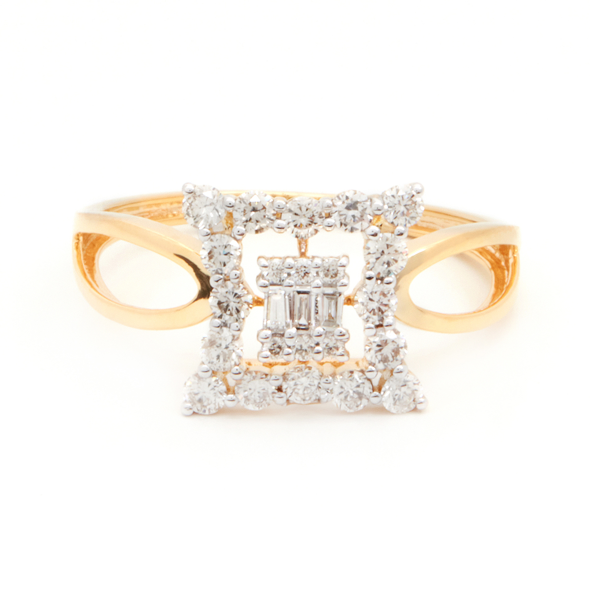 Inel DIAMONDS din aur galben de 14k cu diamante