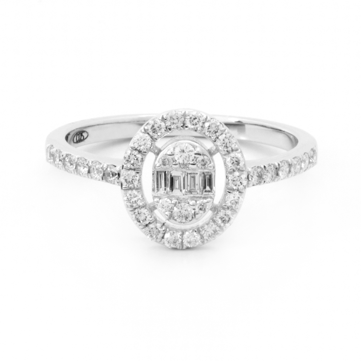 Inel DIAMONDS din aur alb de 14k cu diamante